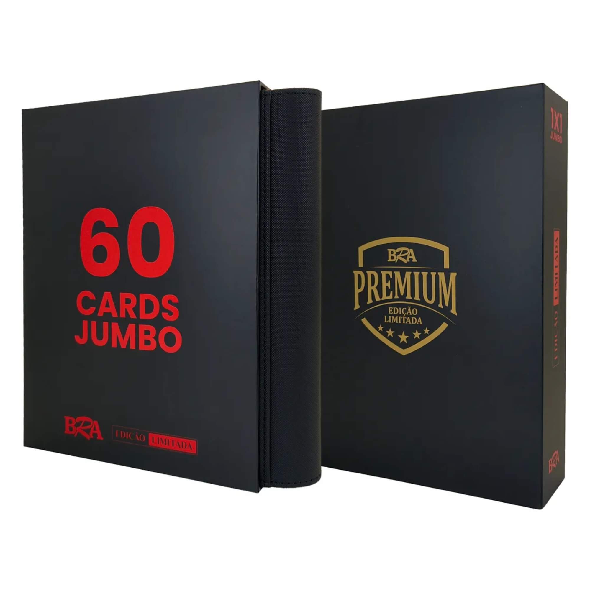 Pasta Premium 1x1 30 Folhas Frente e Verso 60 Cards TCG Jumbo Preta e Vermelha BRA - BC-2030-1J