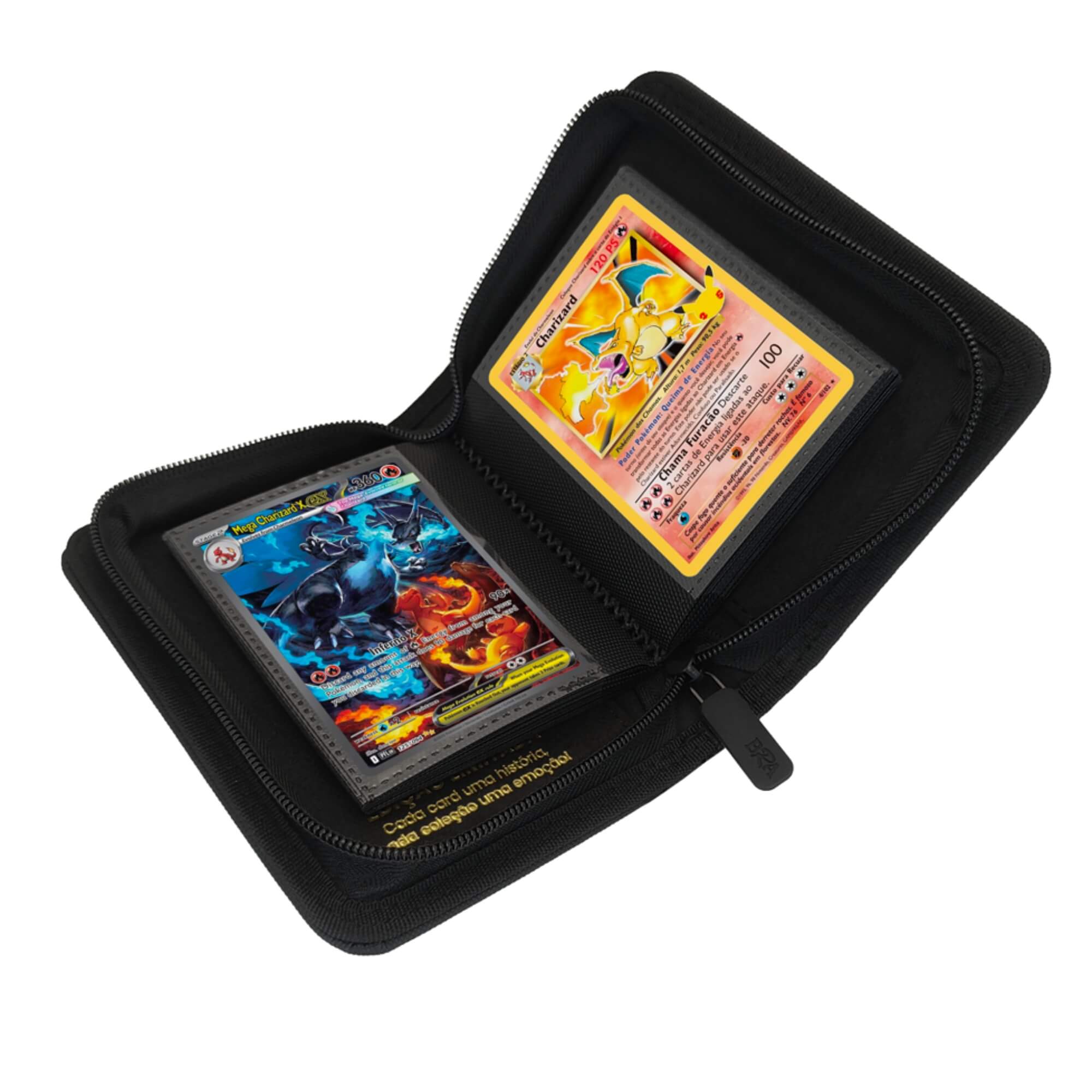 Pasta Premium 1x1 30 Folhas Frente e Verso 60 Cards TCG Jumbo Preta BRA - BC-2030-J
