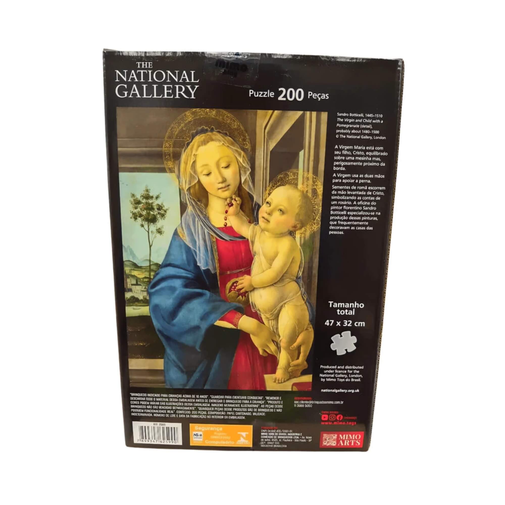 Quebra-Cabeça 200 Peças A Virgem E Menino-Botticelli Mimo Toys - 2599