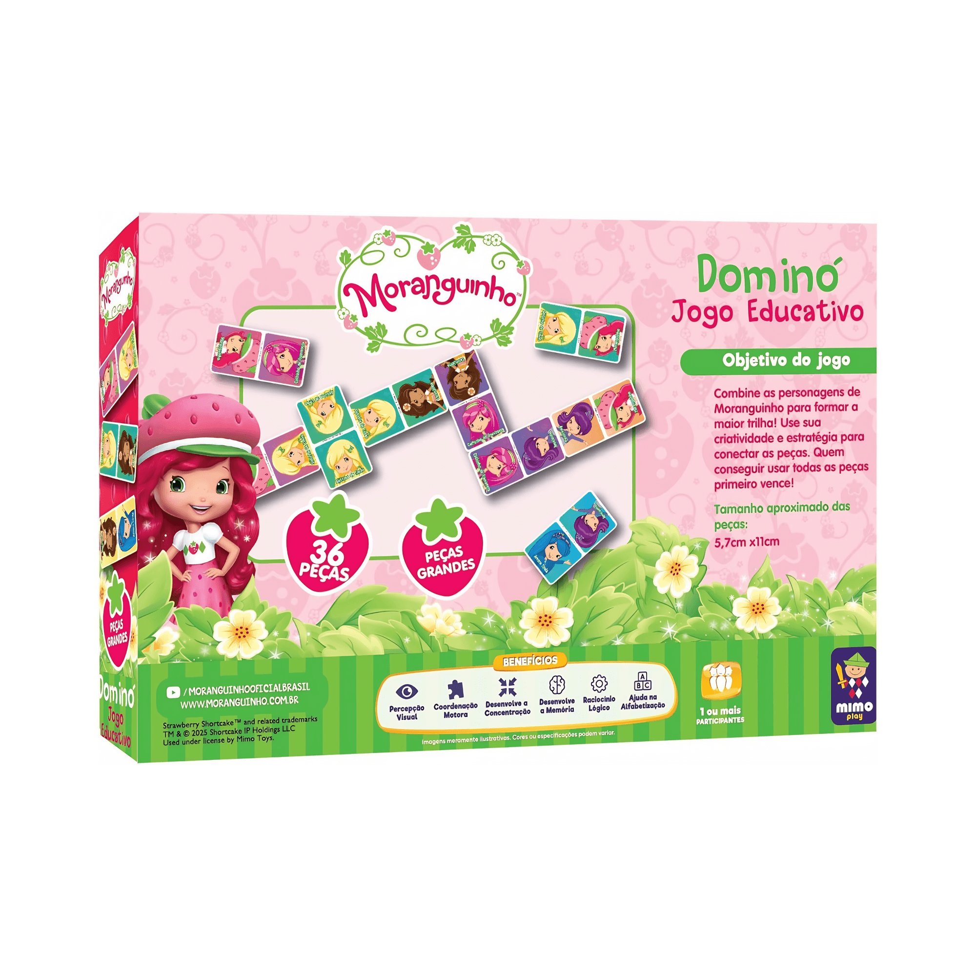 Domino Moranguinho 36 Peças Mimo Toys 4122