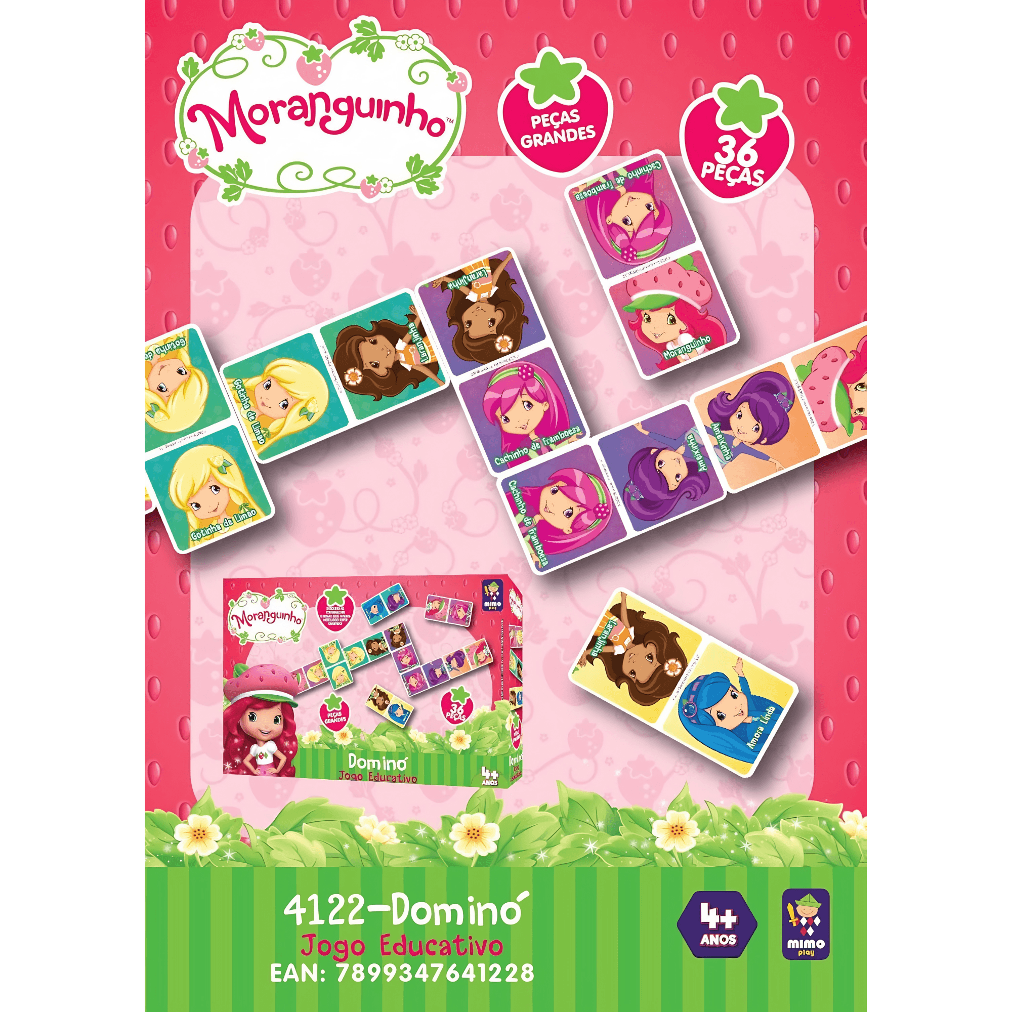 Domino Moranguinho 36 Peças Mimo Toys 4122