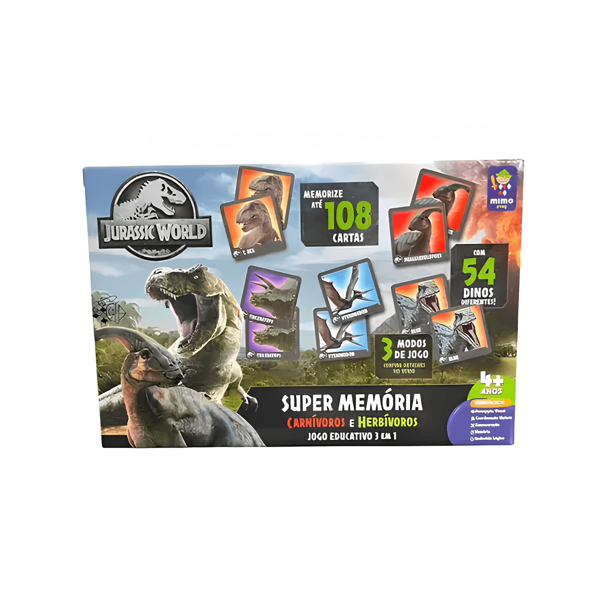 Super Memoria Jurassic World 108 Peças Mimo Toys 2046