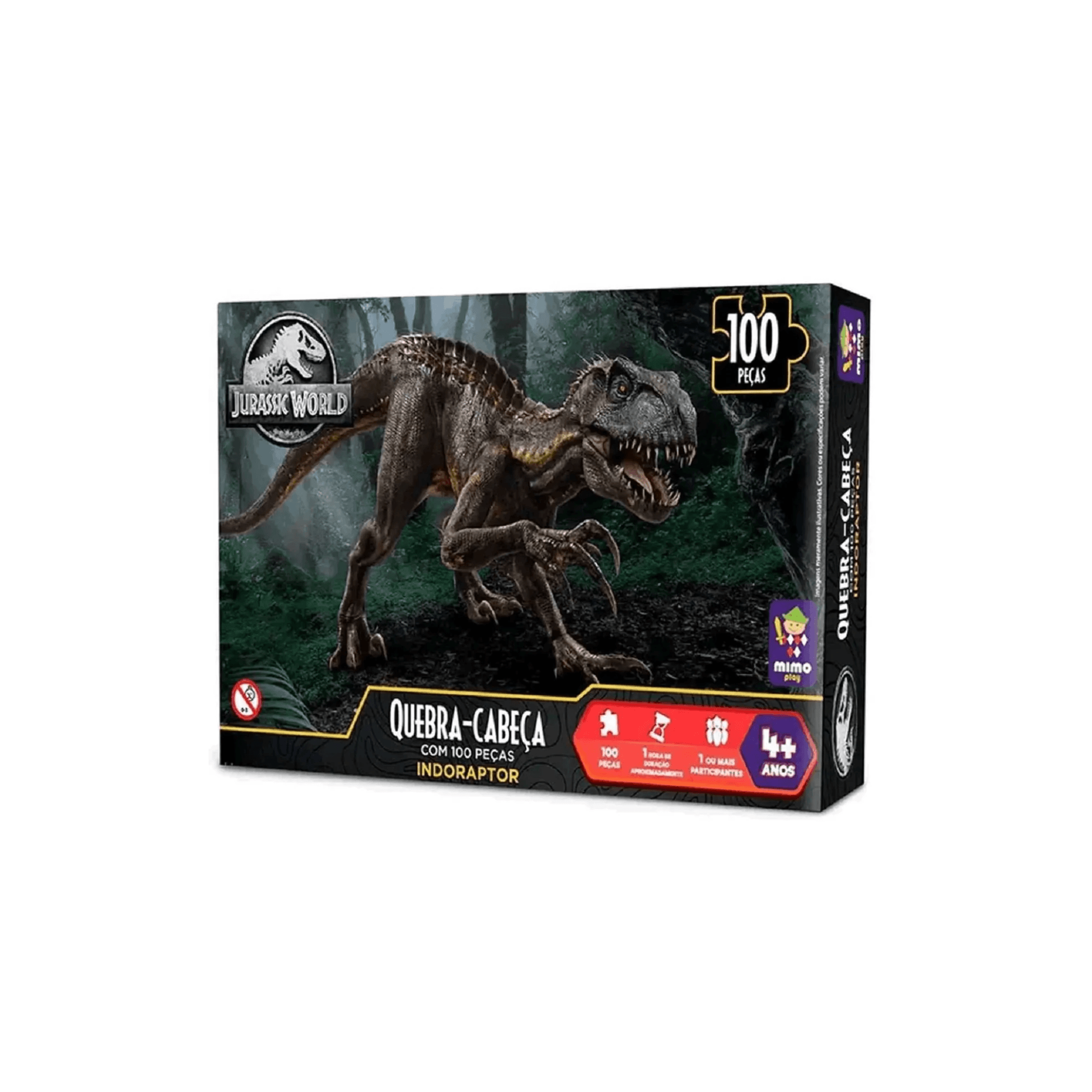 Quebra Cabeça 100 Peças Black Indoraptor Mimo Toys 2068