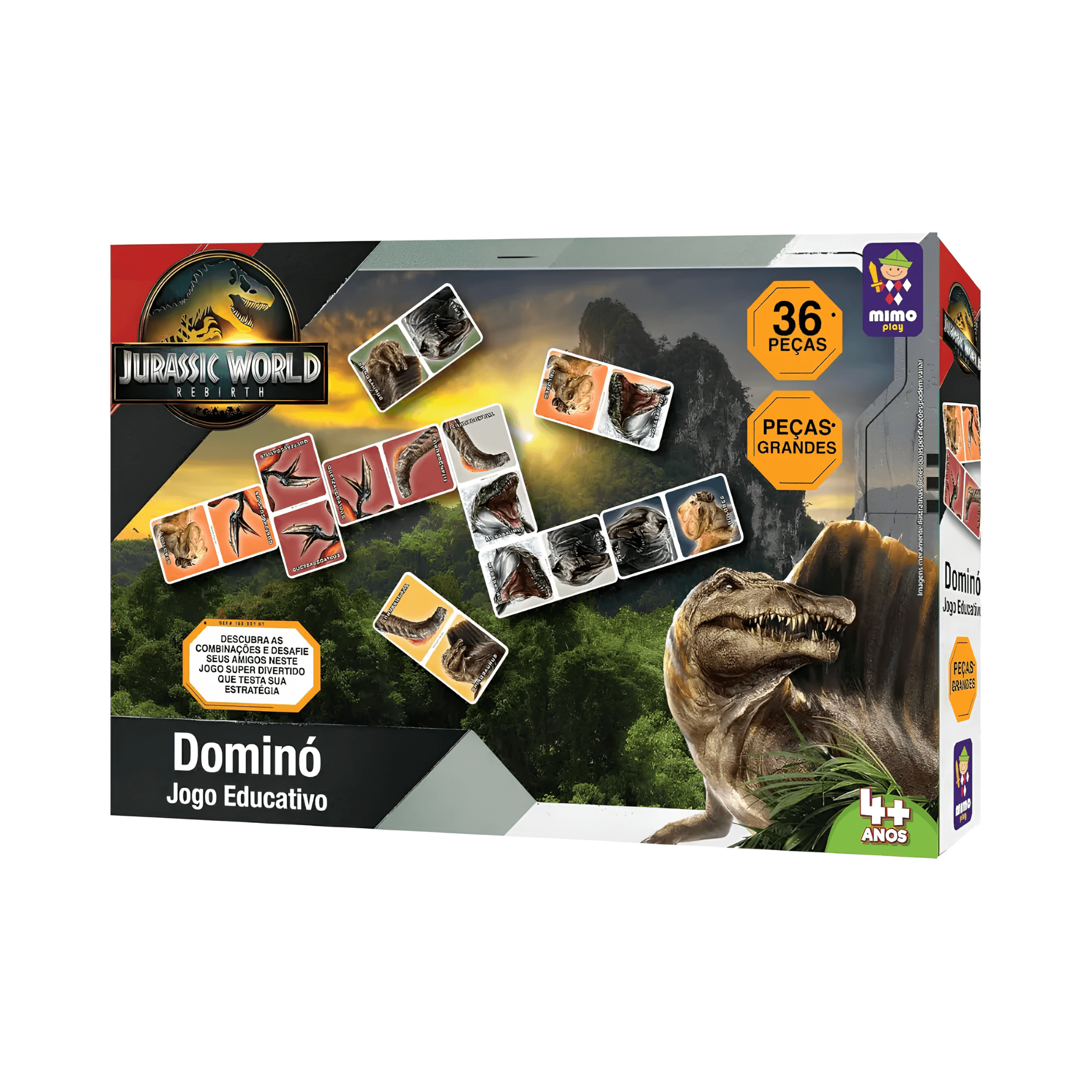Jogo Domino Jurassic Rebirth Mimo Toys 	2114