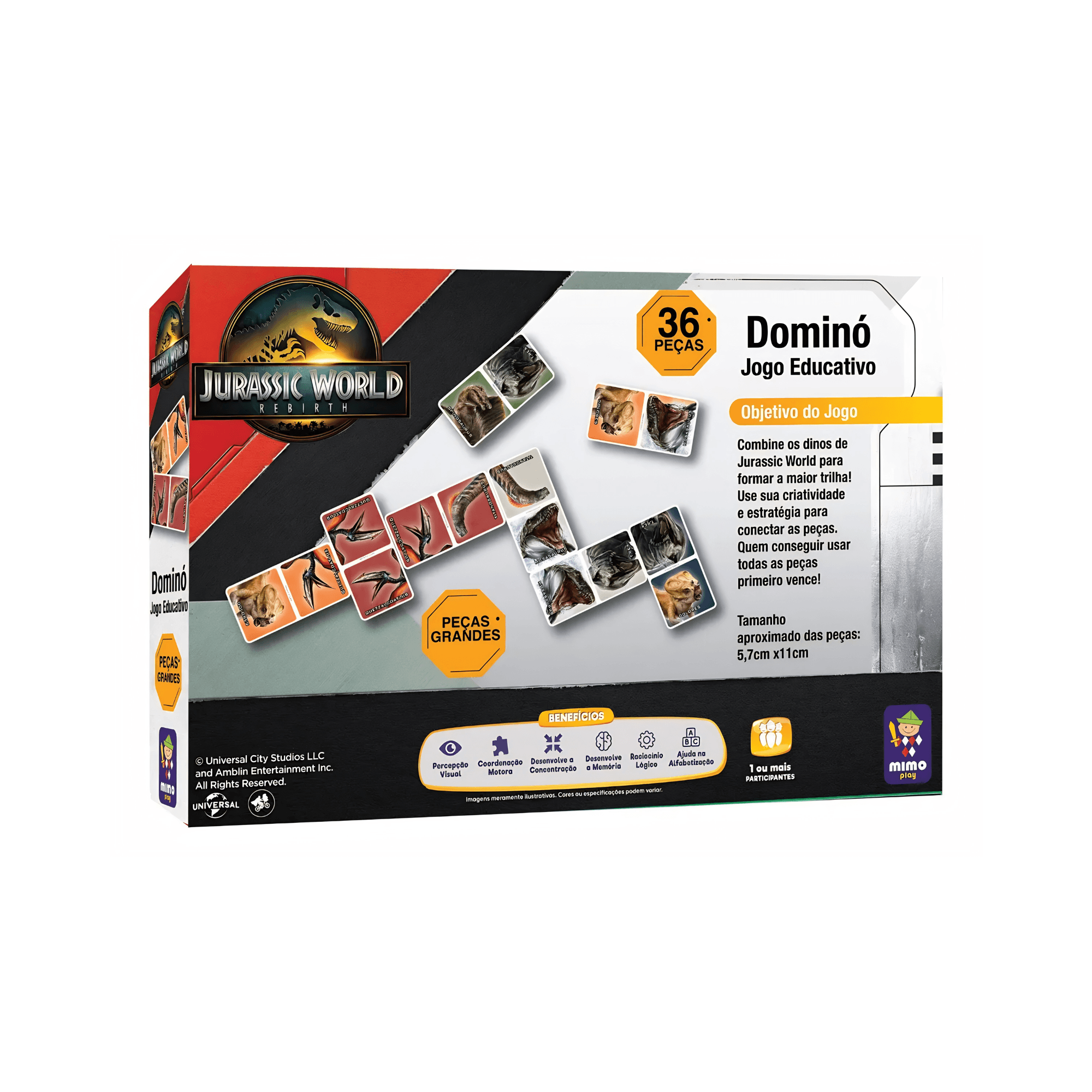 Jogo Domino Jurassic Rebirth Mimo Toys 	2114