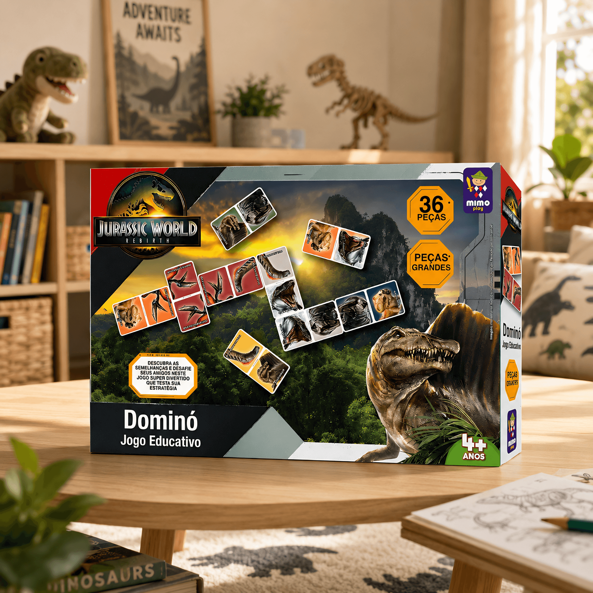 Jogo Domino Jurassic Rebirth Mimo Toys 	2114