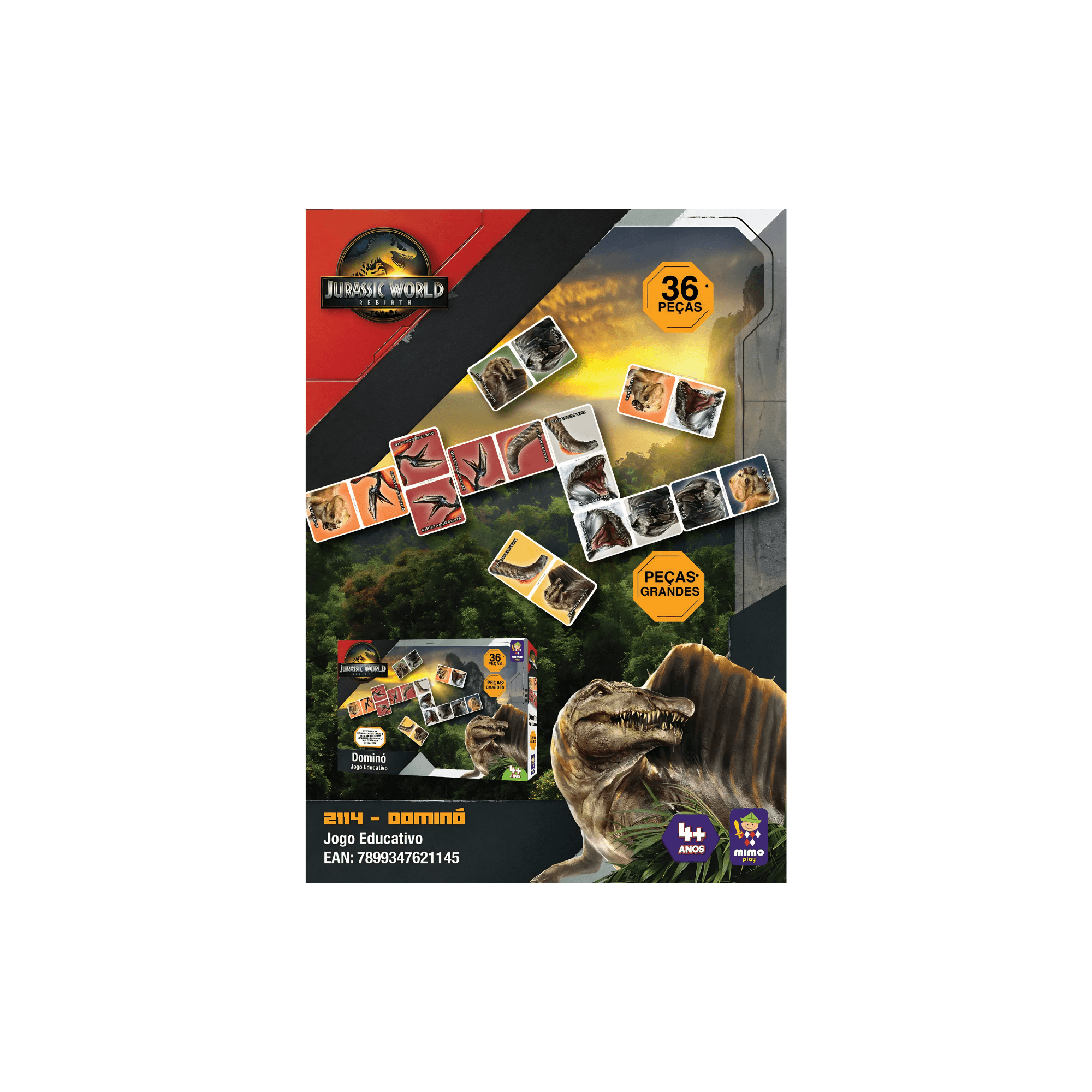 Jogo Domino Jurassic Rebirth Mimo Toys 	2114