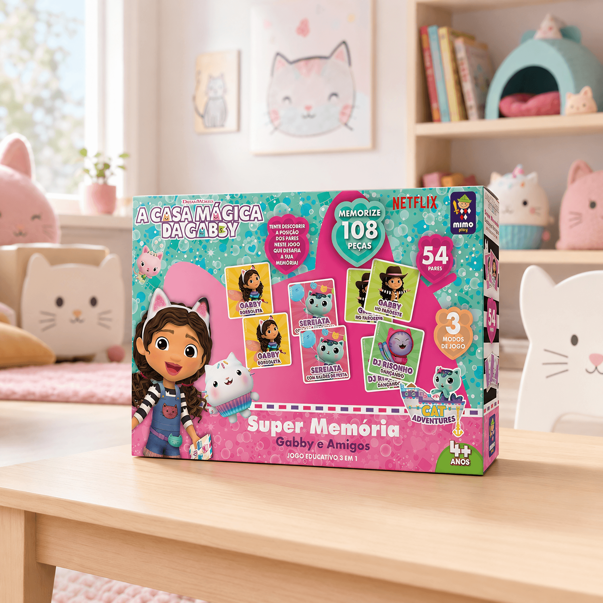 Jogo Super Memoria 3 em 1 Gabby Mimo Toys 2152