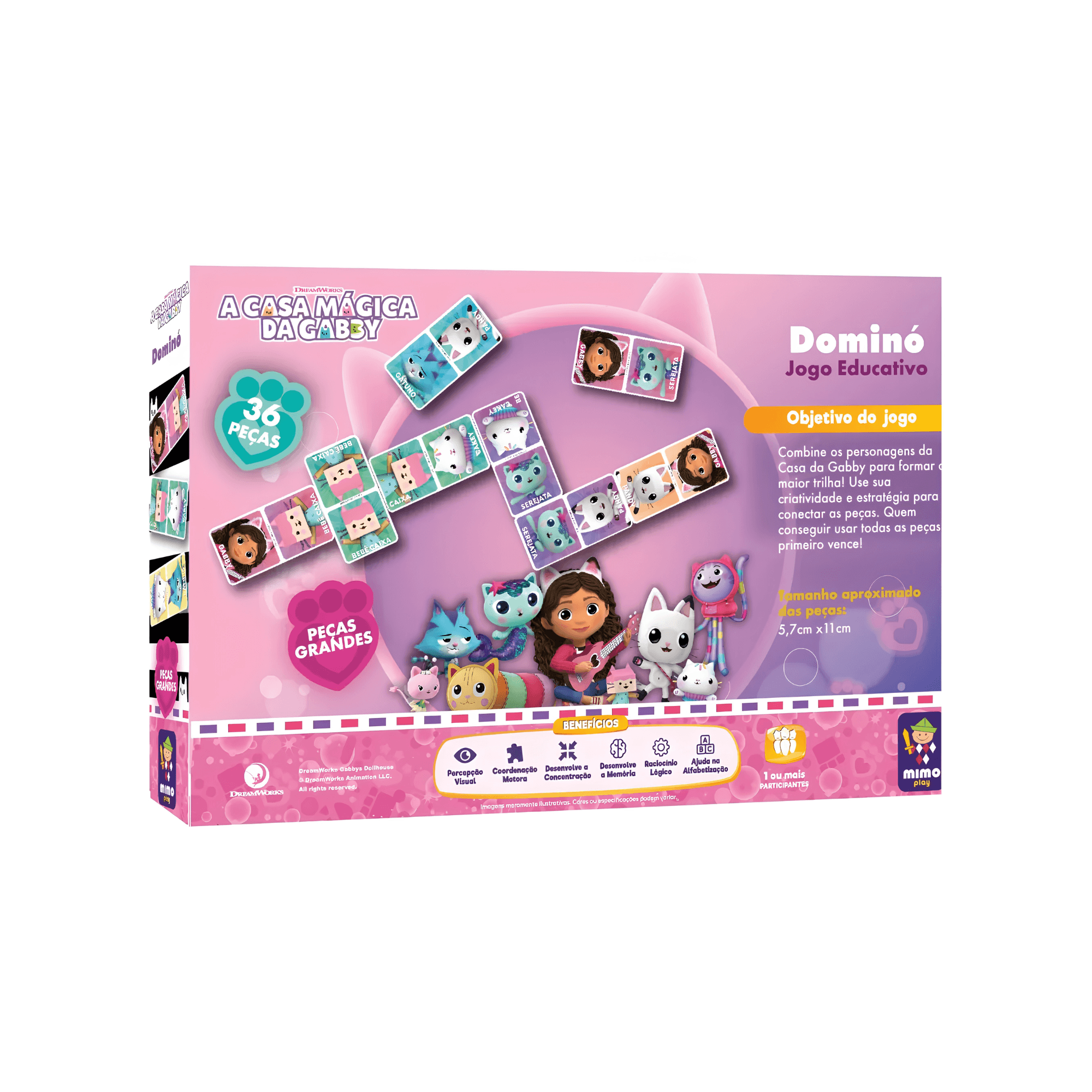 Domino Casa da Gabby 36 Peças Mimo Toys 2153