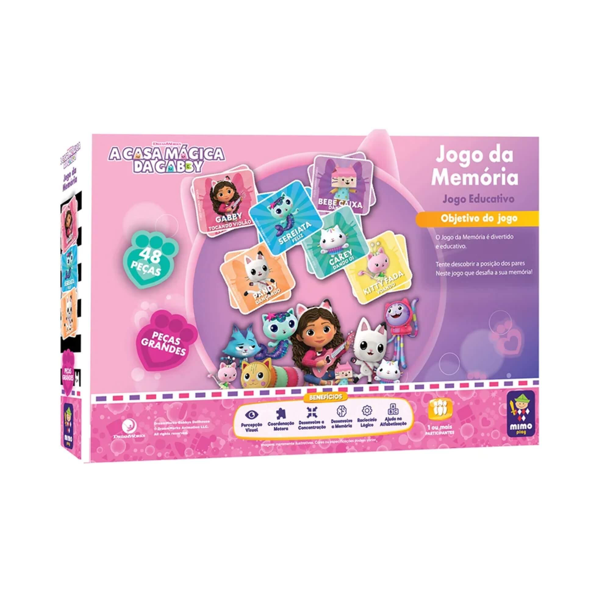 Jogo da Memória 24 Pares Casa Mágica da Gabby Mimo Toys - 2154