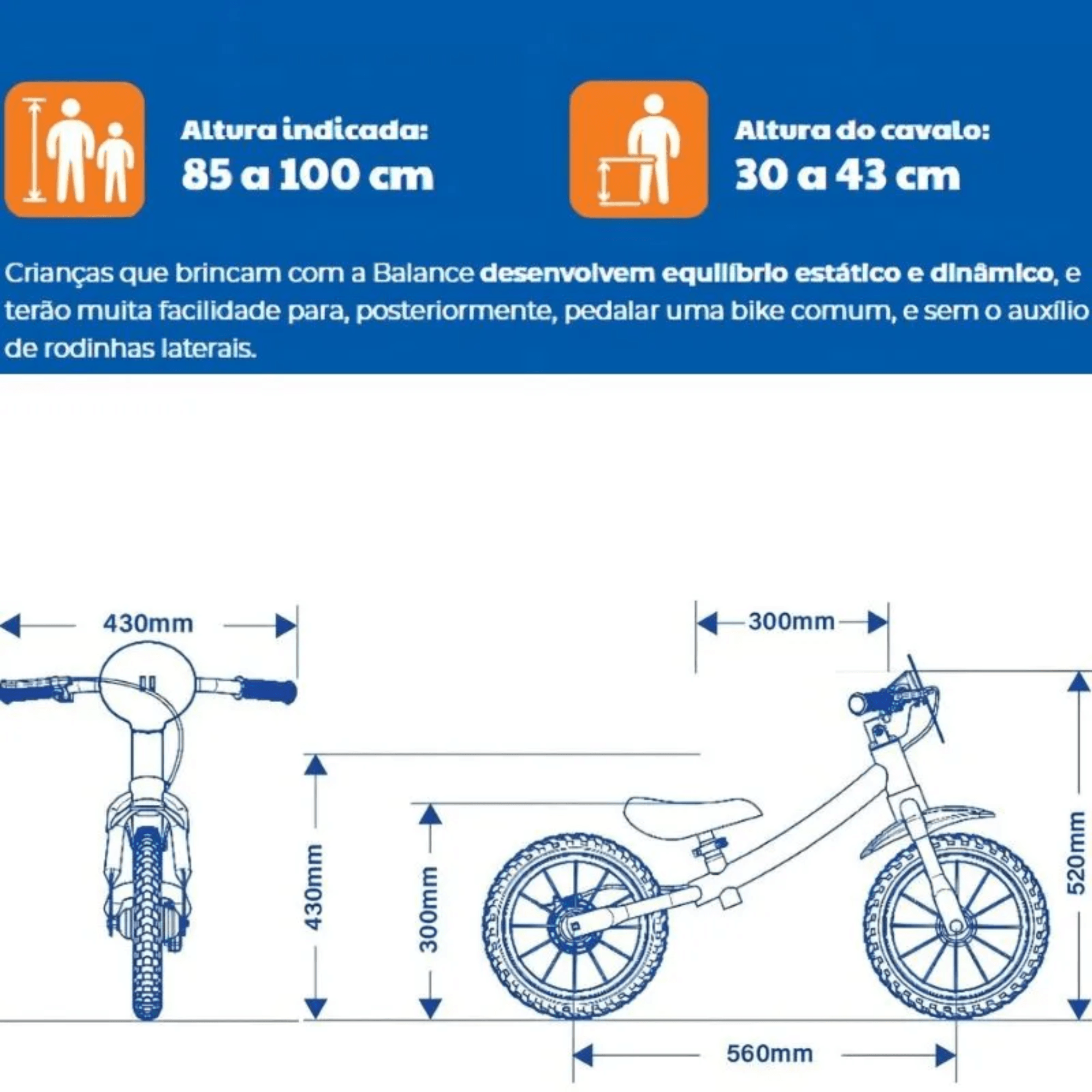 Bicicleta Infantil Balance Bike Rocket Astro 2 Nathor - 100900160017