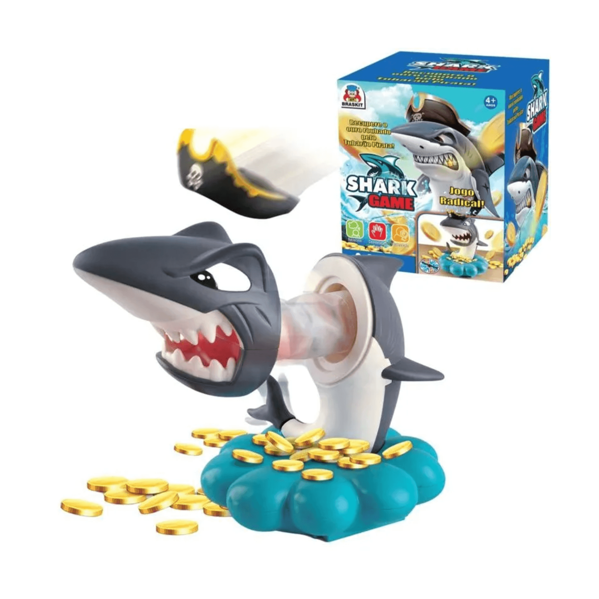 Jogo Tubarão Pirata Shark Game Infantil - Braskit 2406