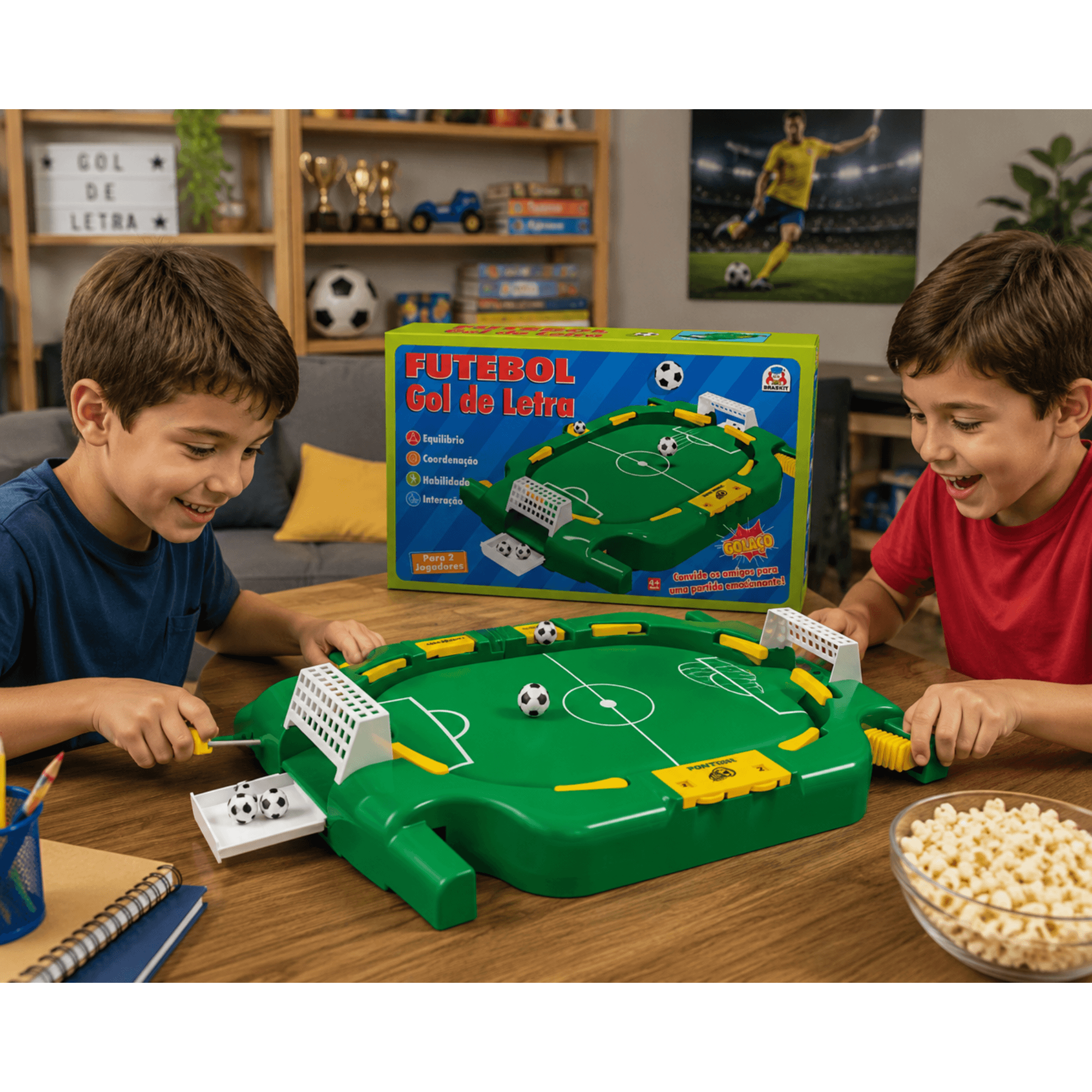 Brinquedo Jogo de Mesa Futebol Gol de Letra Braskit - 2805