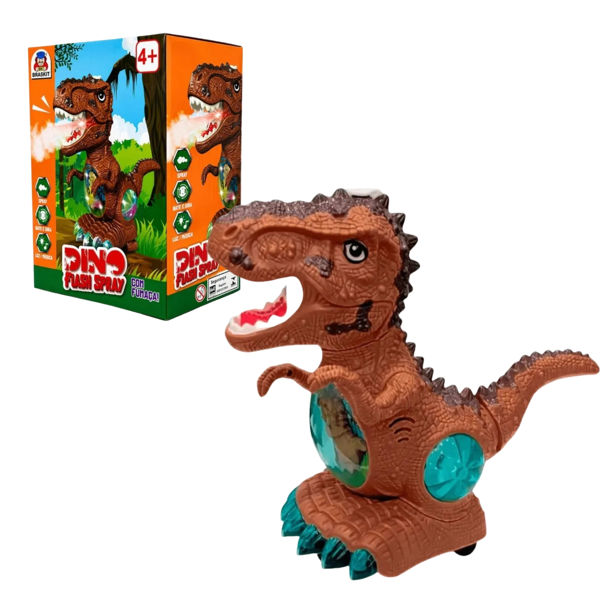 Dino Flash Spray com Luz e Som Braskit - 5304