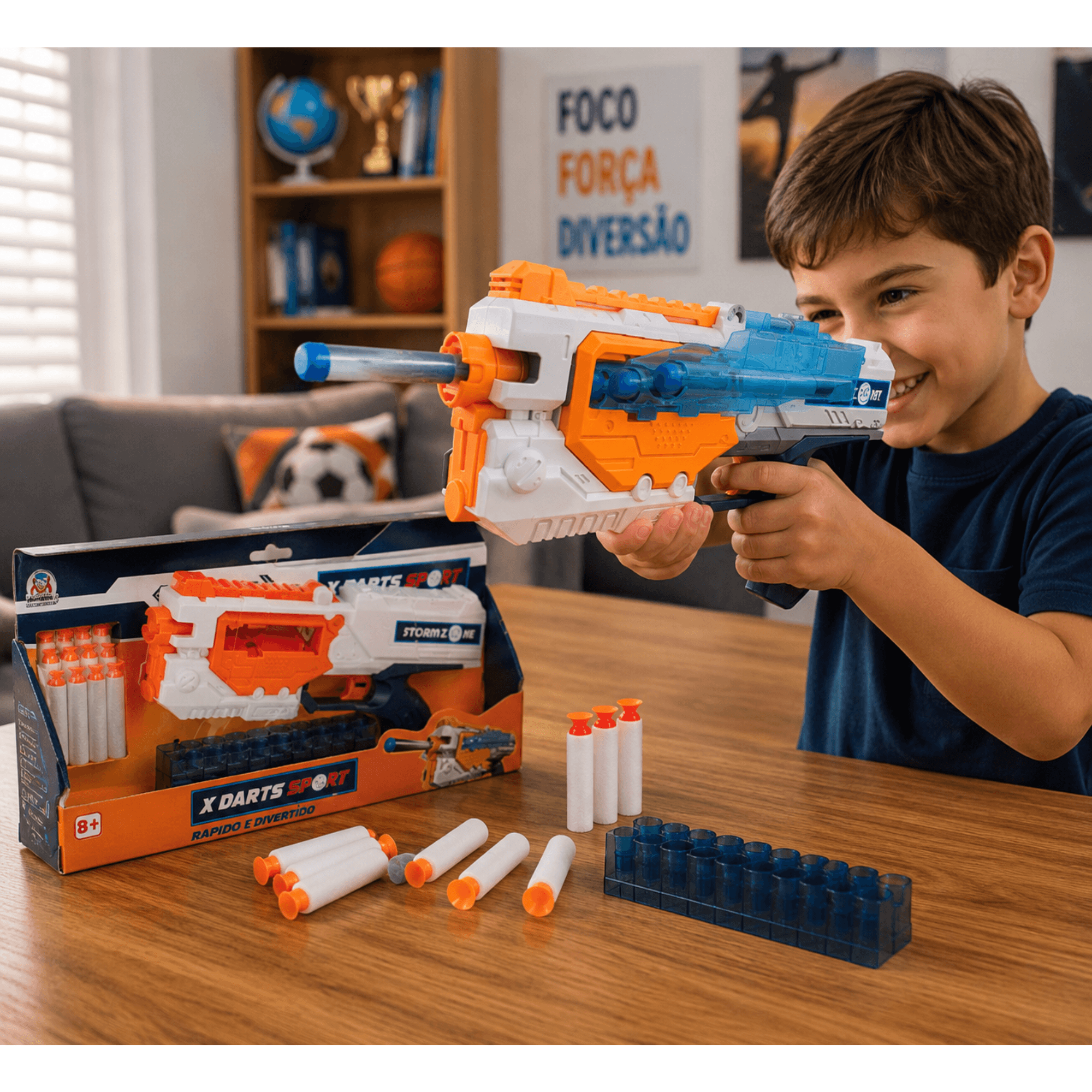 Lançador Infantil X Darts Sport 12 Dardos - Braskit 1707