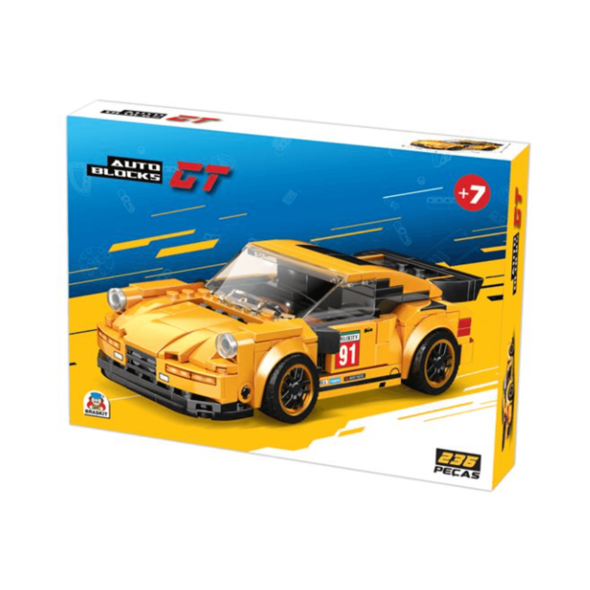 Carrinho Blocos De Montar Auto Blocks GT Kids - Braskit 4102
