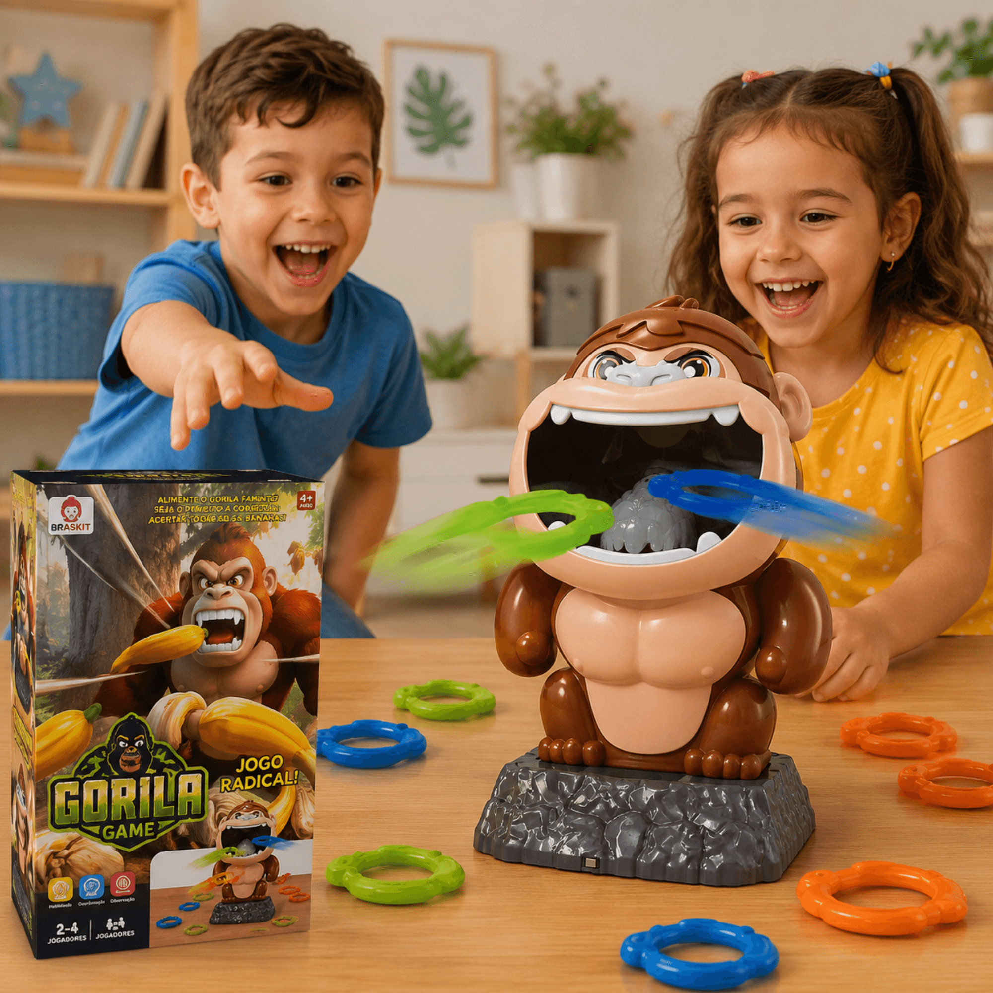 Jogo Gorila Game Interativo 2 a 4 Jogadores +4 Anos Braskit - 2407