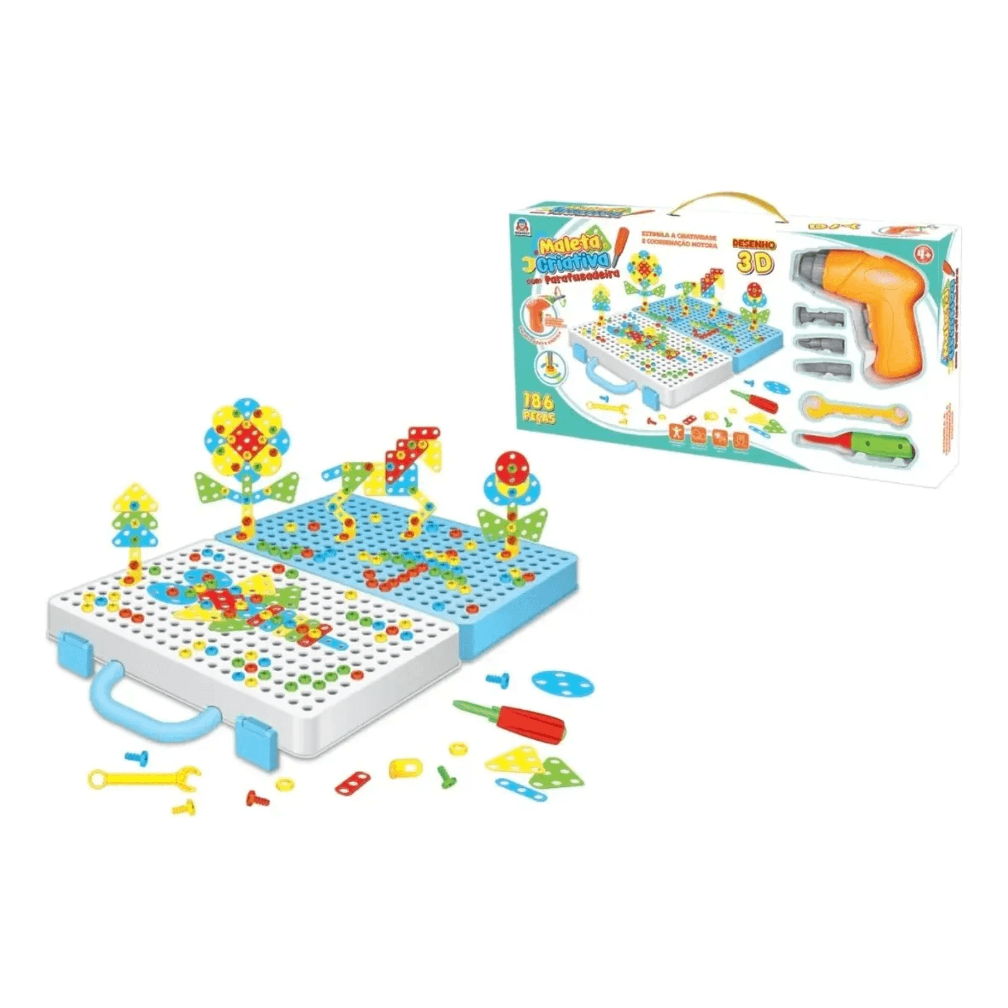 Maleta Criativa Infantil Com Parafusadeira - Braskit 3602