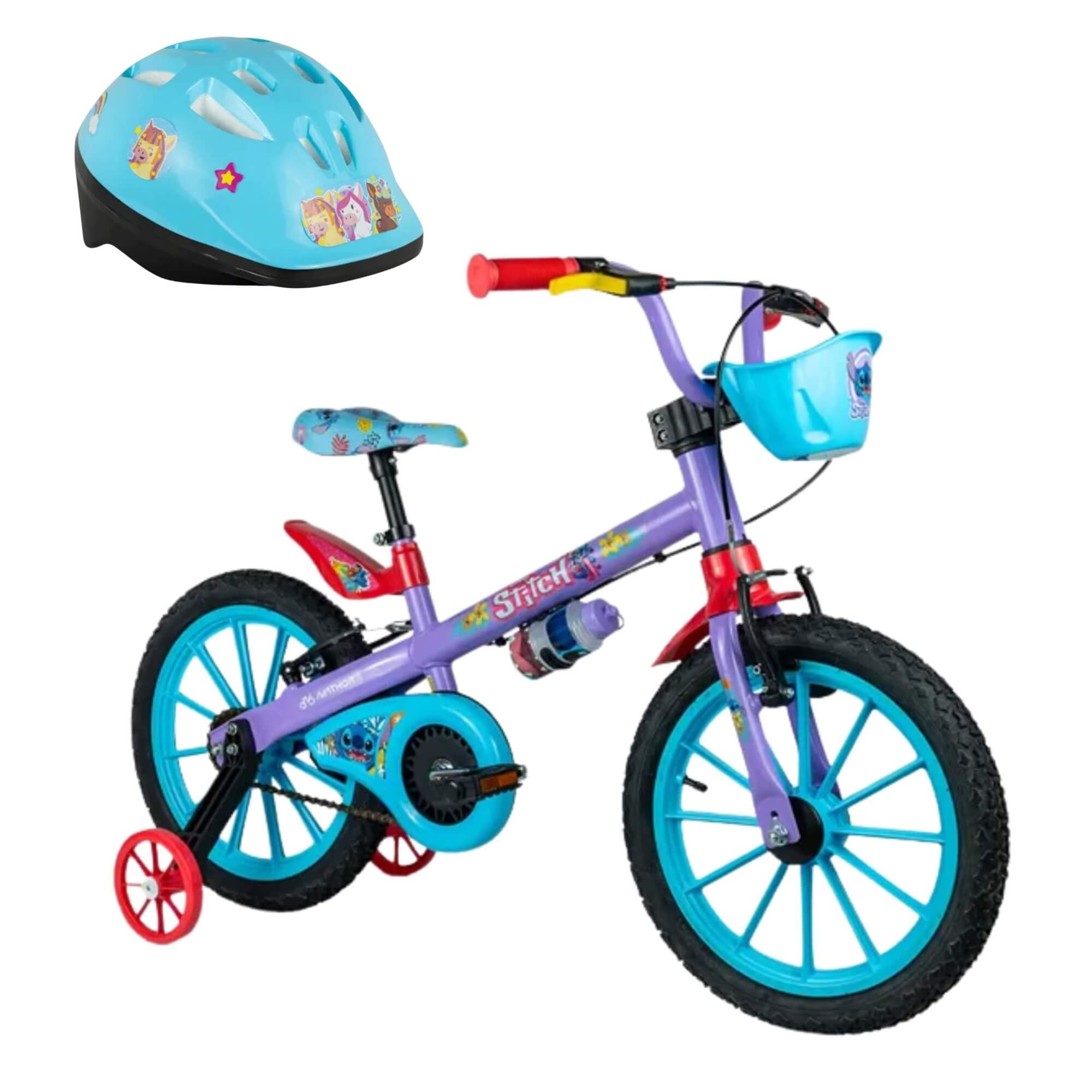 COMP Kit Bicicleta Disney Stitch Aro 16" + Capacete