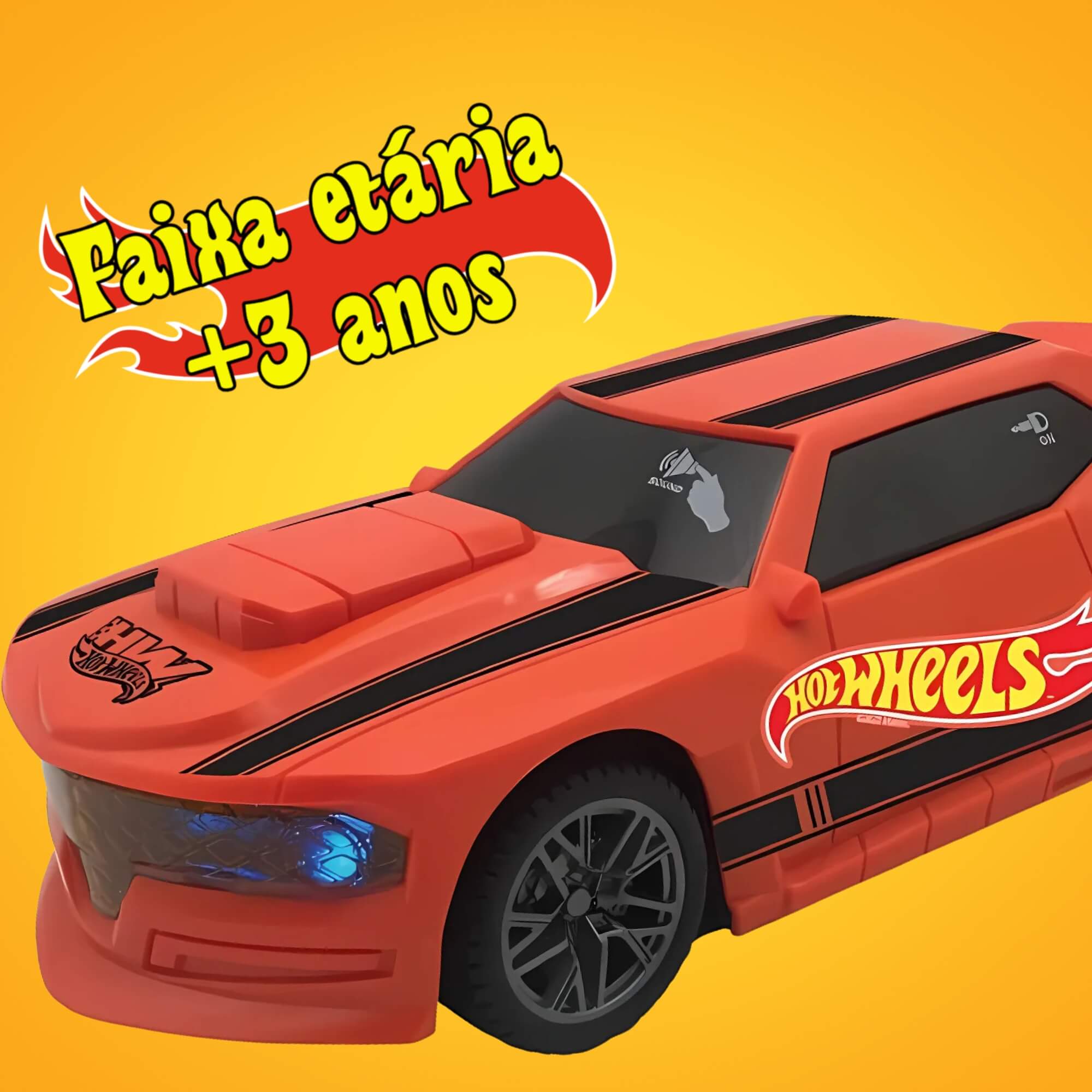 COMP Kit 2x Brinquedo Infantil Carrinho Hot Wheels com Luz e Som