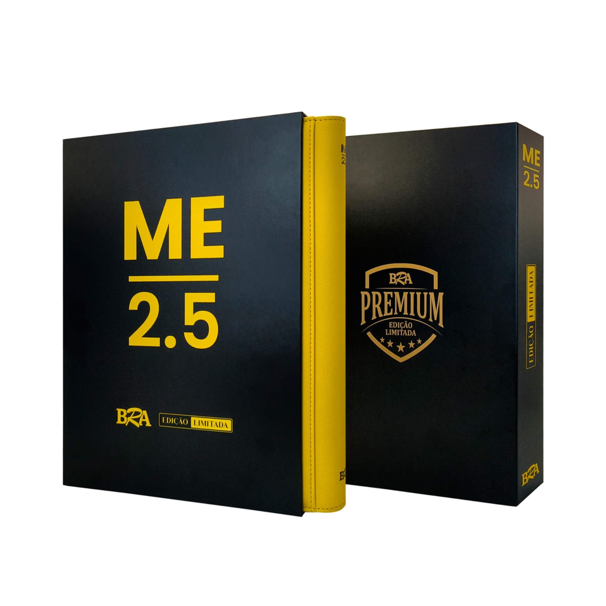 COMP Kit Pasta Premium 3x3 ME 2.5 20 Folhas + Sleeve Básico Transparente 200 Und. TCG Pokemon