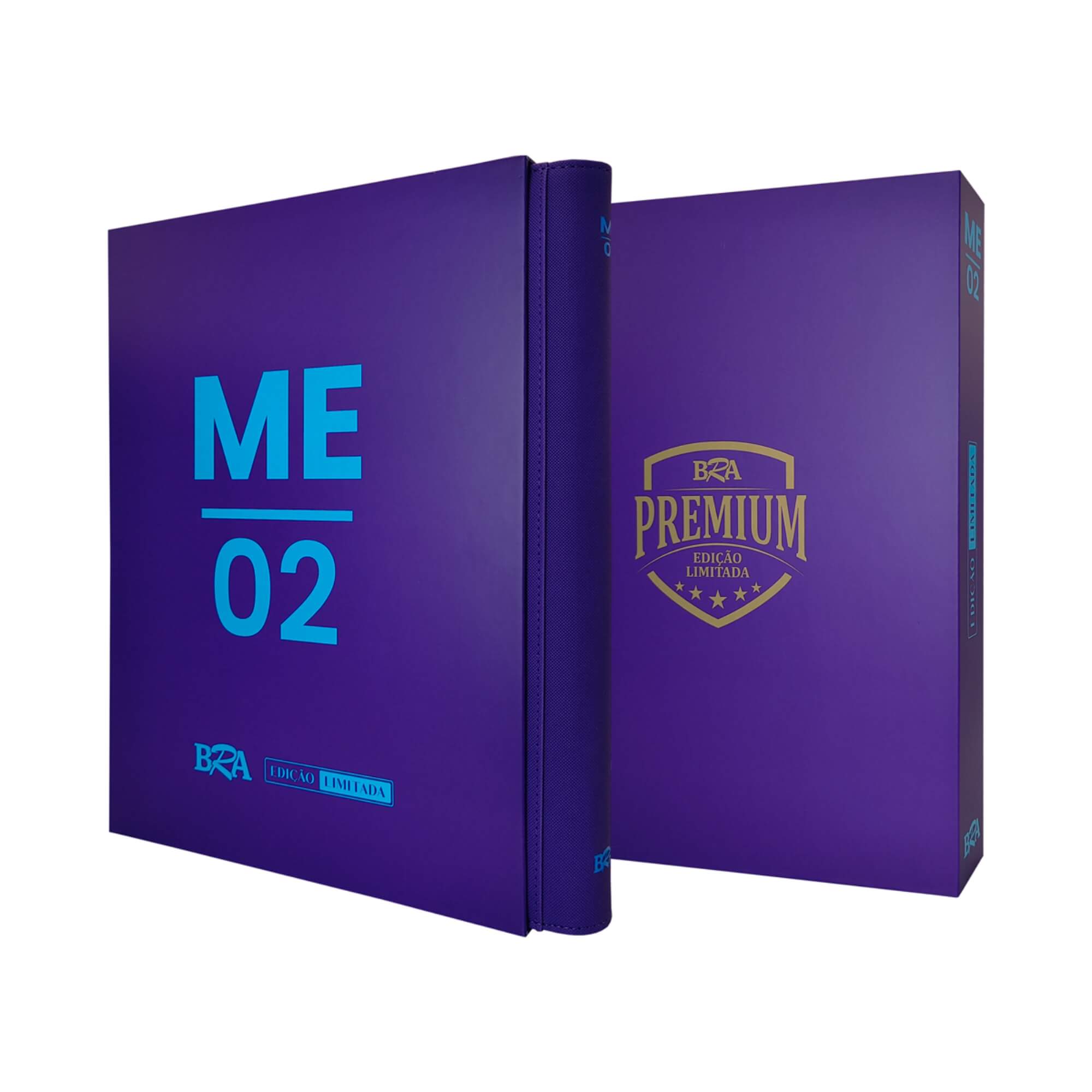 COMP Kit Pasta Premium 3x3 ME02 20 Folhas + Sleeve Básico Transparente 200 Und. TCG Pokemon