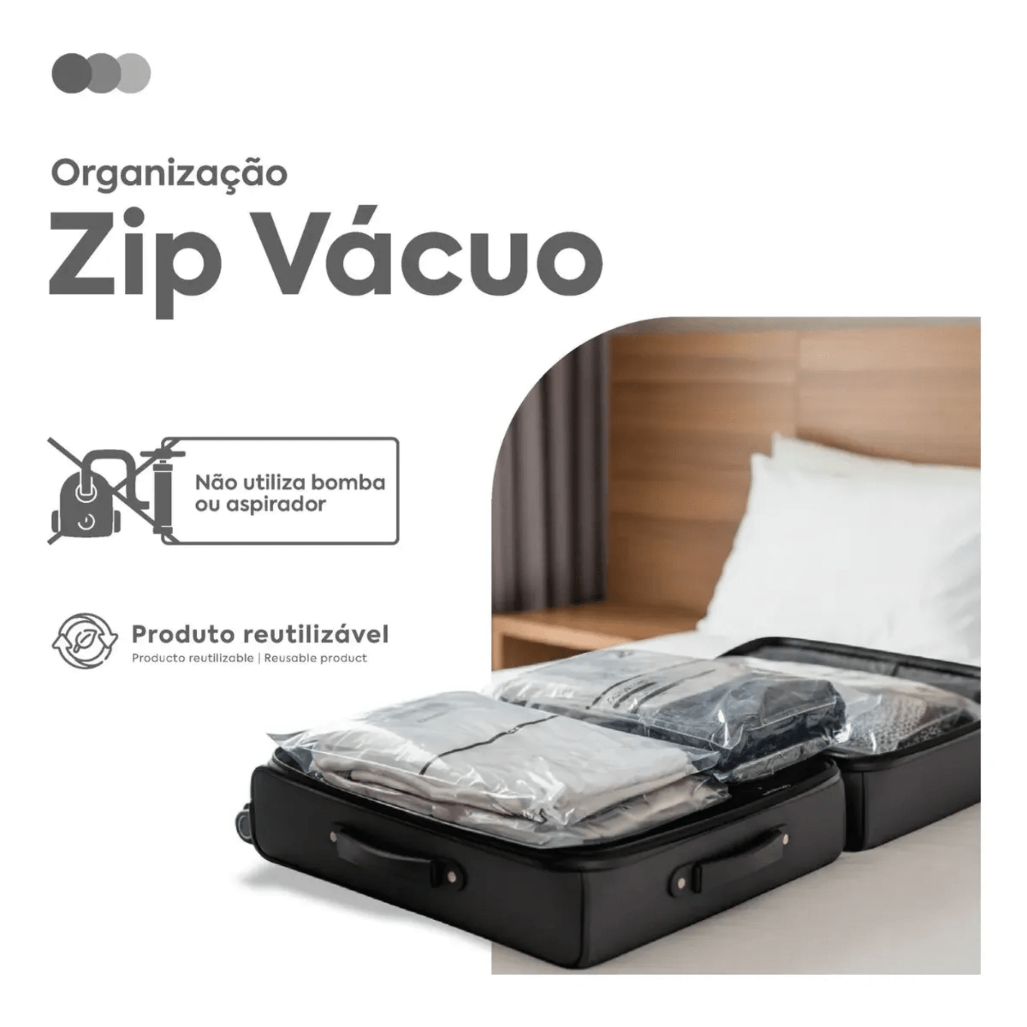 Saco A Vácuo Zip Vácuo Trip - 60X40 cm Brinox - 30280/3001