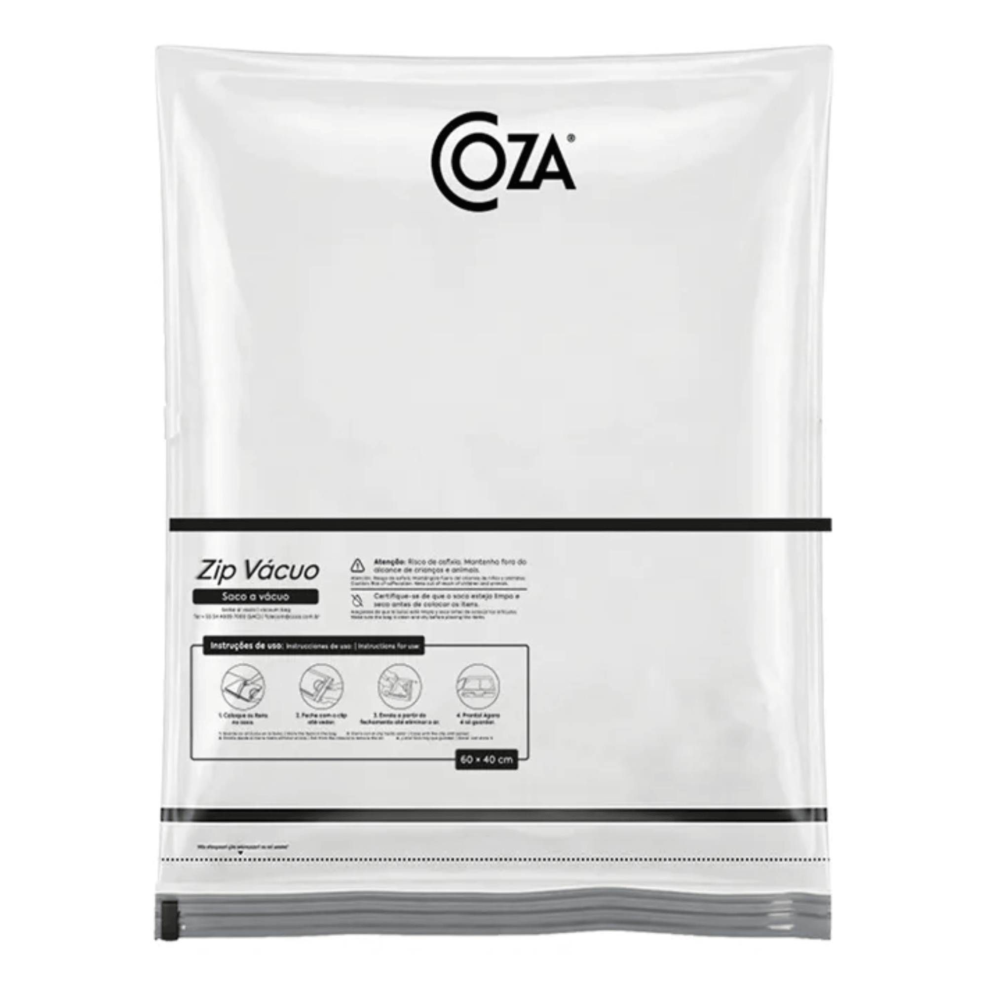 Saco A Vácuo Zip Vácuo Trip - 60X40 cm Brinox - 30280/3001