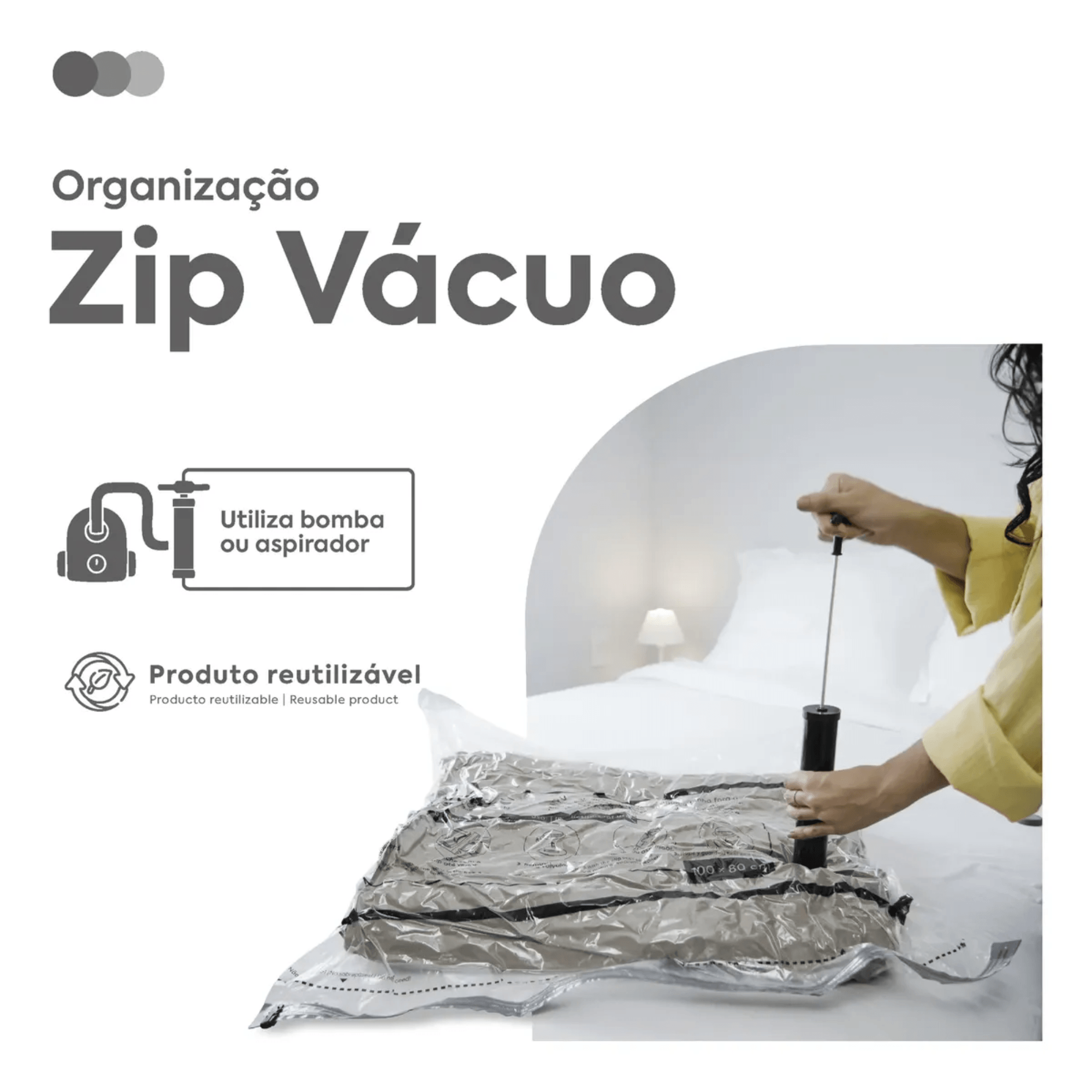 Saco A Vácuo Zip Vácuo G - 90x55 cm Brinox - 30282/3001