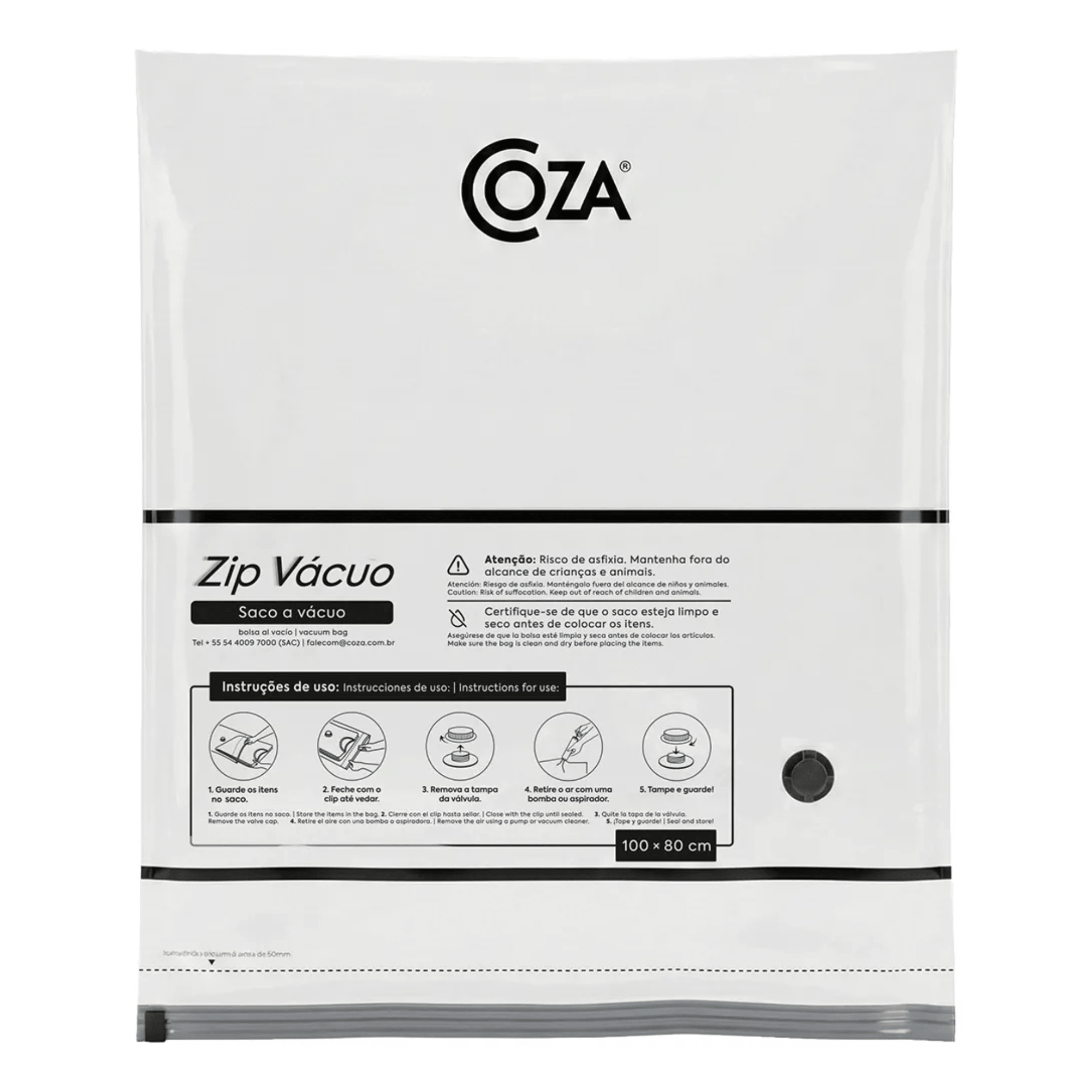 Saco A Vácuo Zip Vácuo GG - 100x80 cm Brinox - 30283/3001