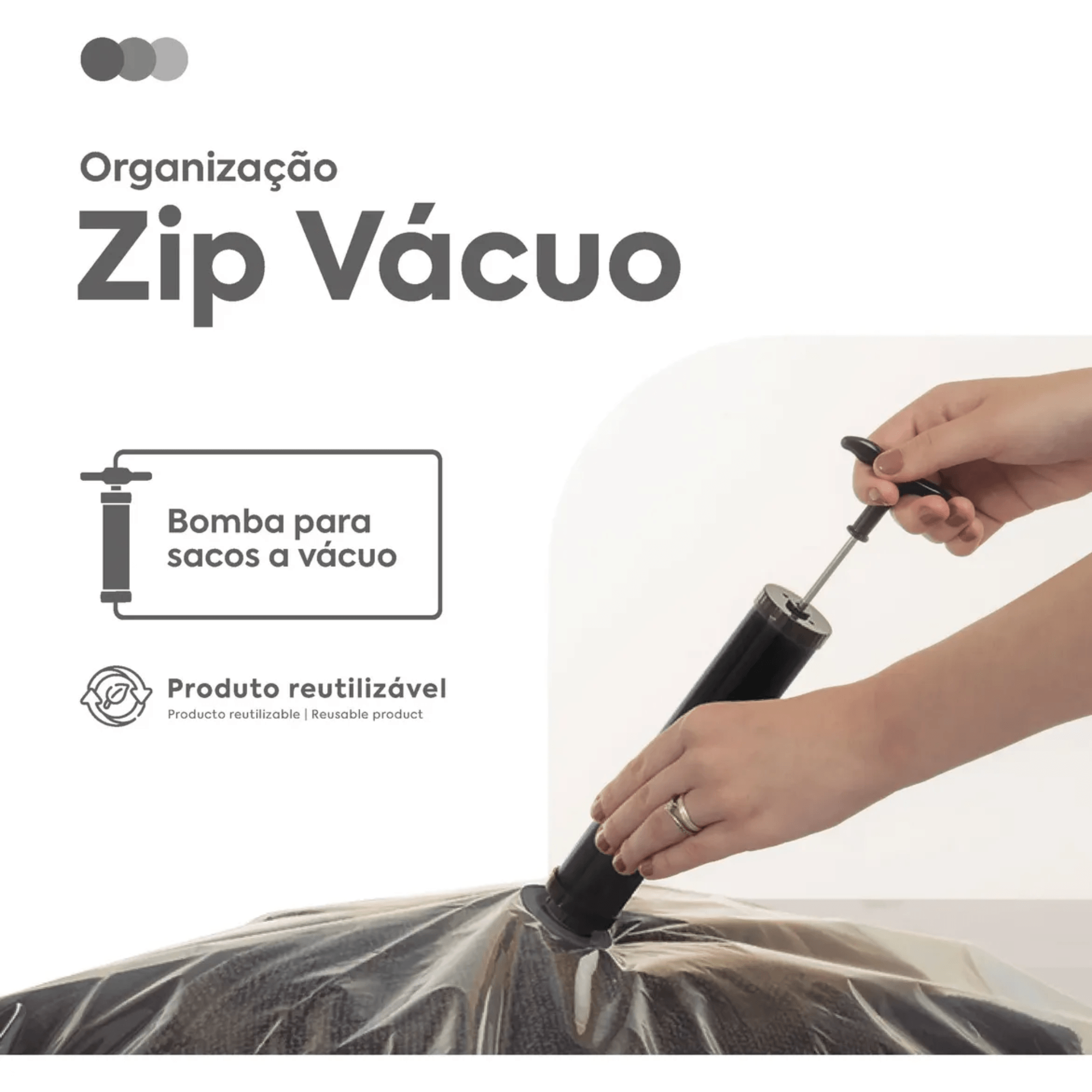 Bomba Manual Para Saco à Vácuo Zip Vácuo Brinox - 30285/3001