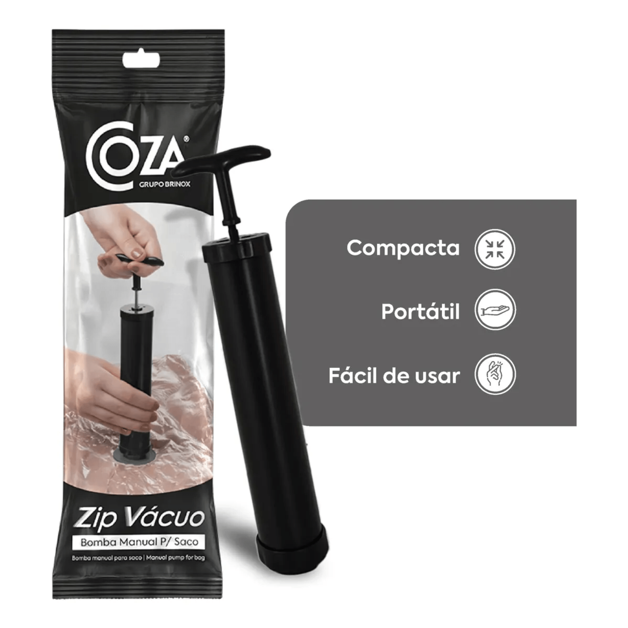 Bomba Manual Para Saco à Vácuo Zip Vácuo Brinox - 30285/3001