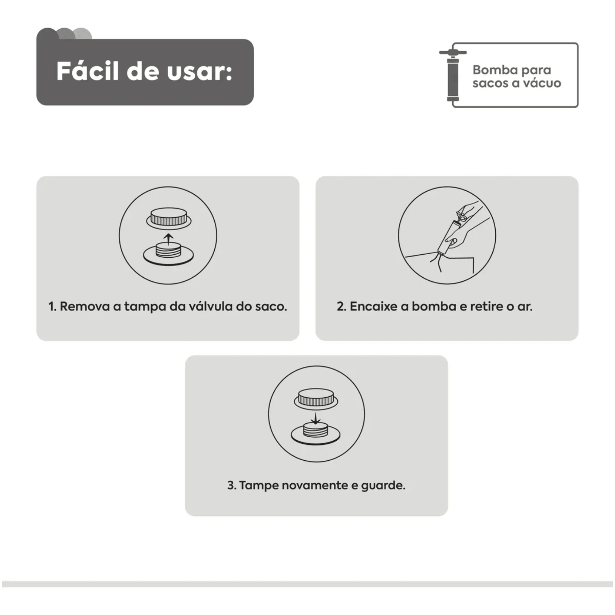 Bomba Manual Para Saco à Vácuo Zip Vácuo Brinox - 30285/3001