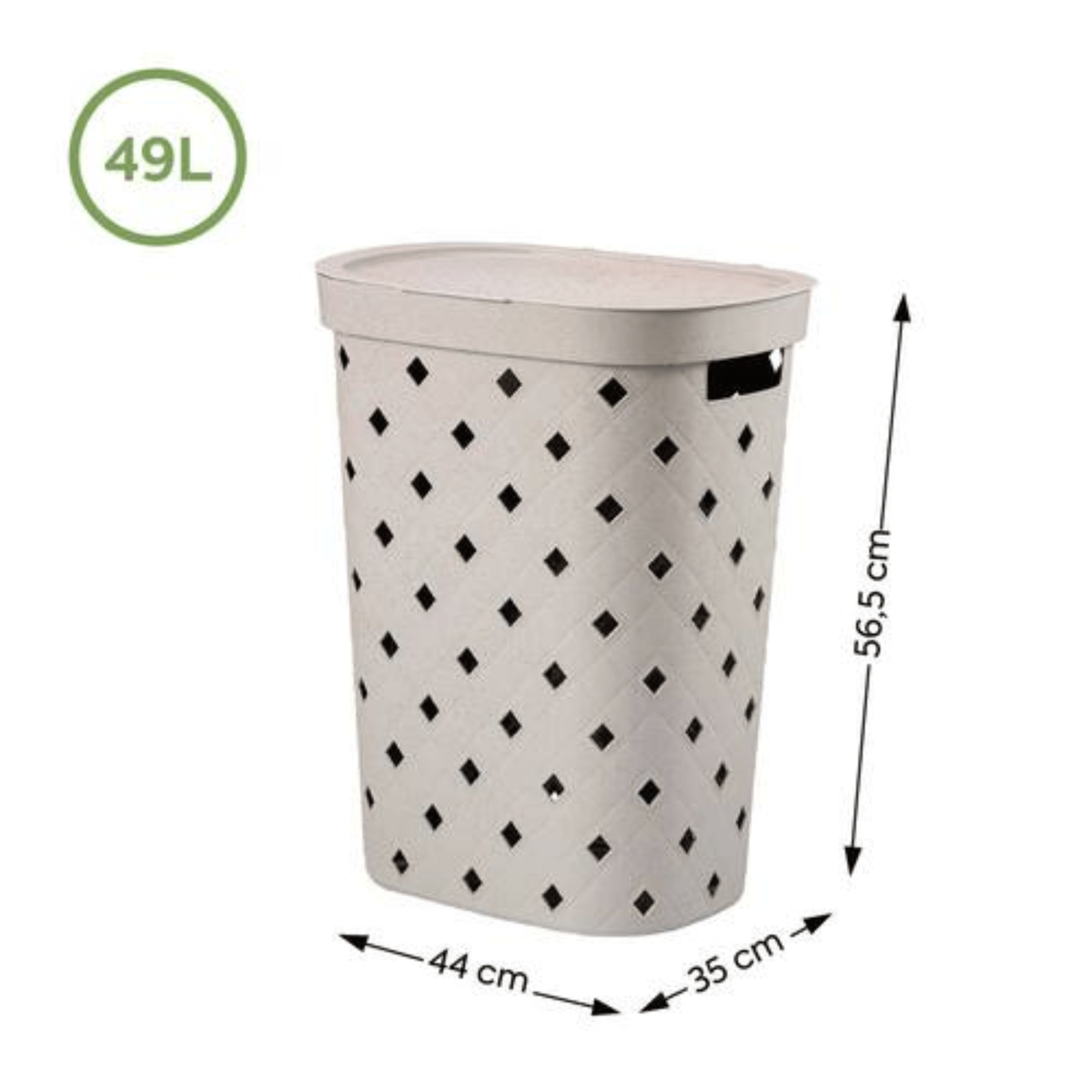 Cesto de Roupas C/TP Puffer 49 L - LGR Brinox - 10967/0468