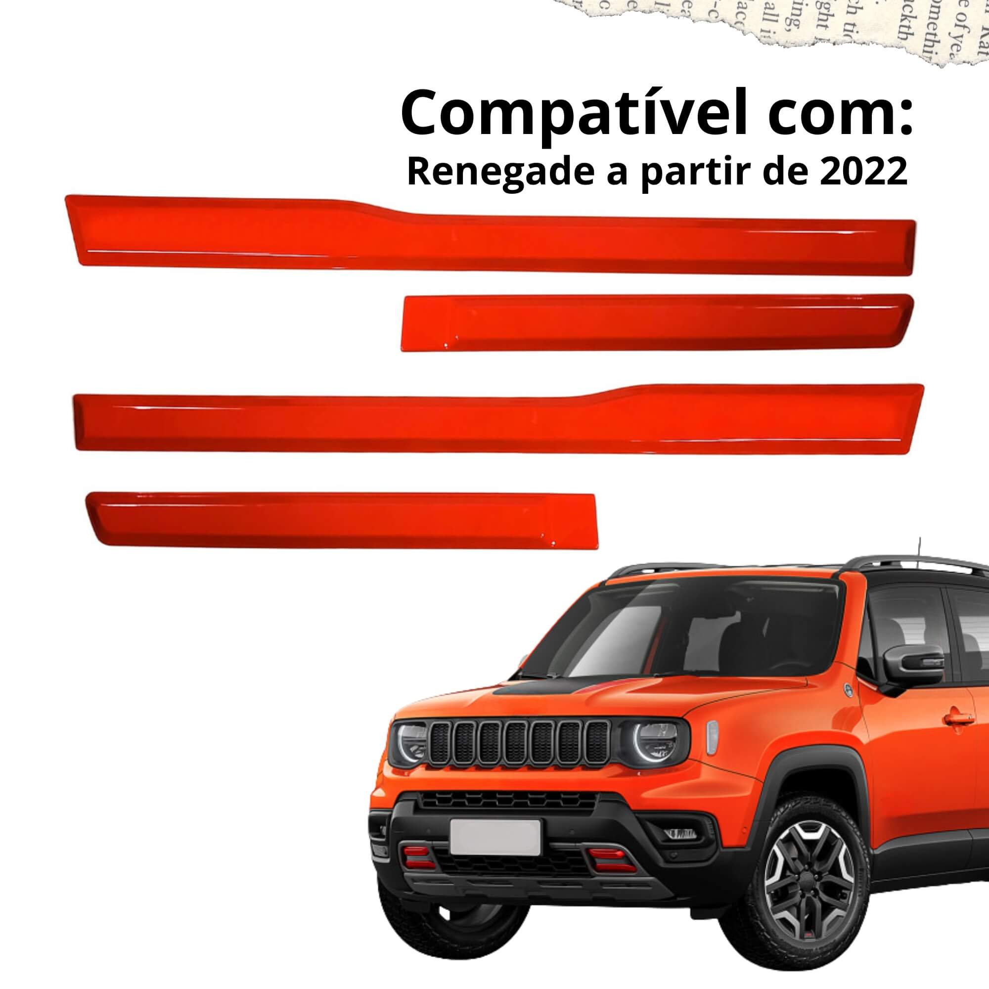 Friso tipo Original Emblema Preto Renegade A partir de 2022 4 Pç Laranja Punks Grid - 4639P-LAR-I