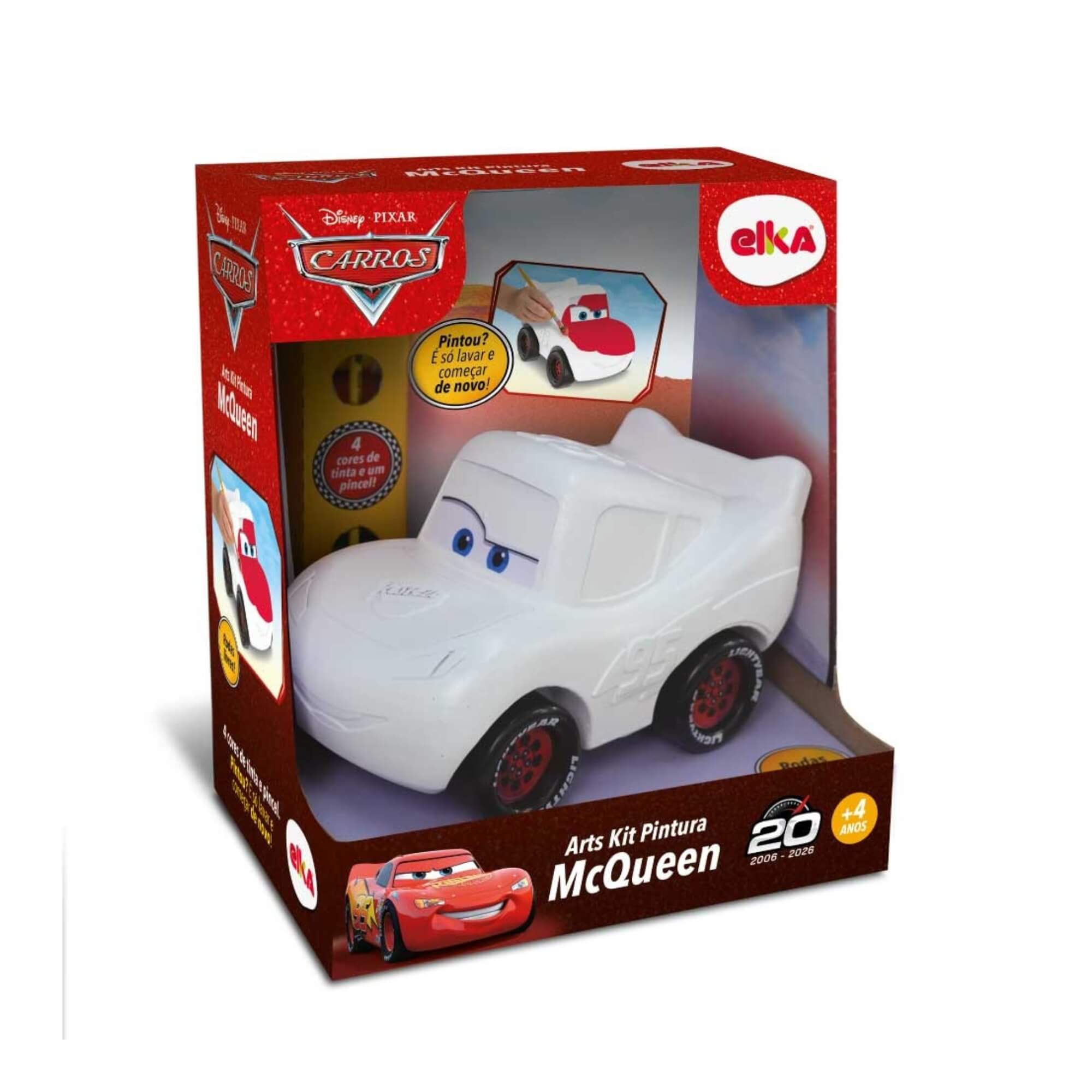 Arts Kit Pintura Mcqueen Disney +4 Anos Elka - 1356
