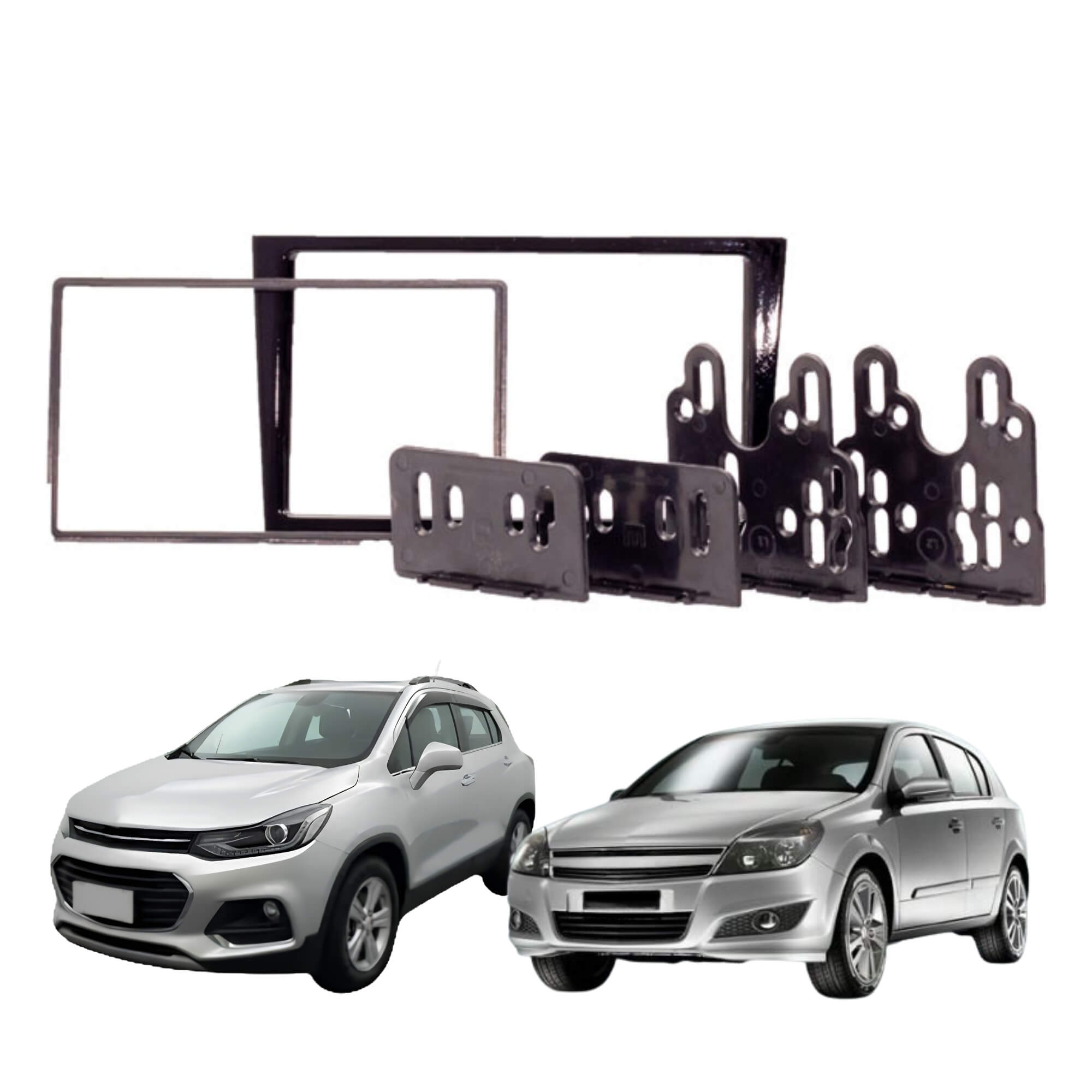 Moldura 2Din Black Piano Corsa/Montana/Meriva/Vectra Padrão JP/CH Expex - EPX 403