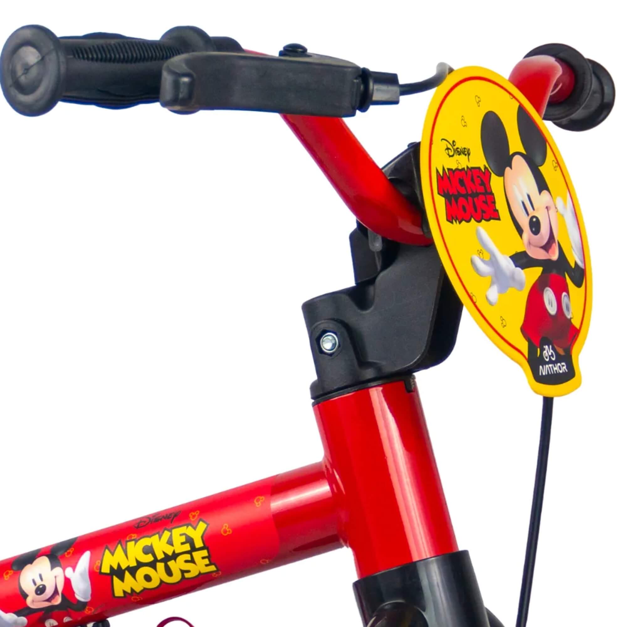 COMP Kit Bicicleta Infantil Aro 12" Mickey Nathor + Camiseta UV +50 Mickey