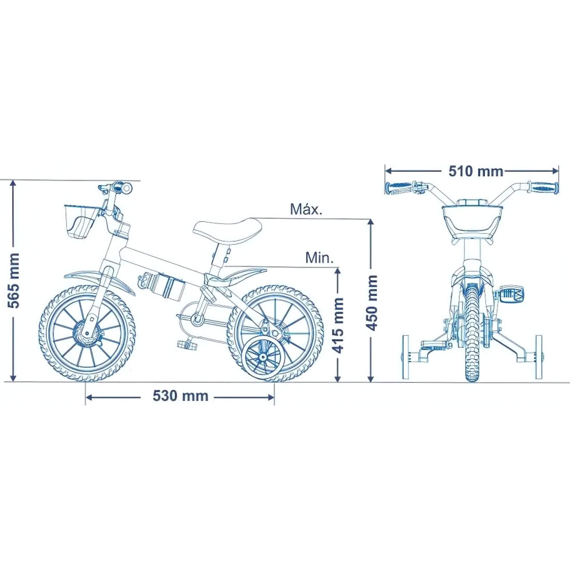 COMP Kit Bicicleta Infantil Aro 12" Mickey Nathor + Camiseta UV +50 Mickey