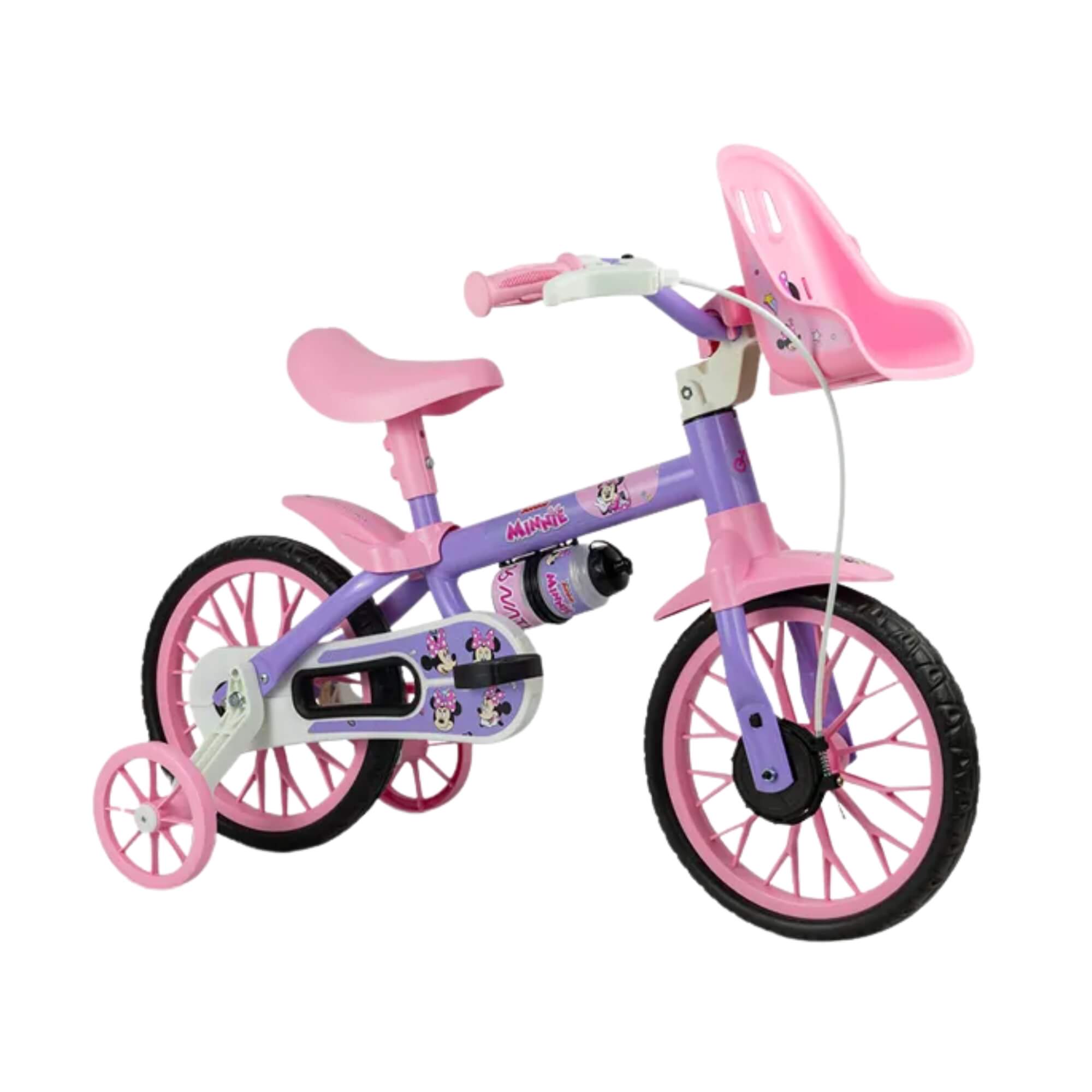 COMP Kit Bicicleta Infantil Aro 12" Minnie Disney + Camiseta Minnie UV50+ - Nathor