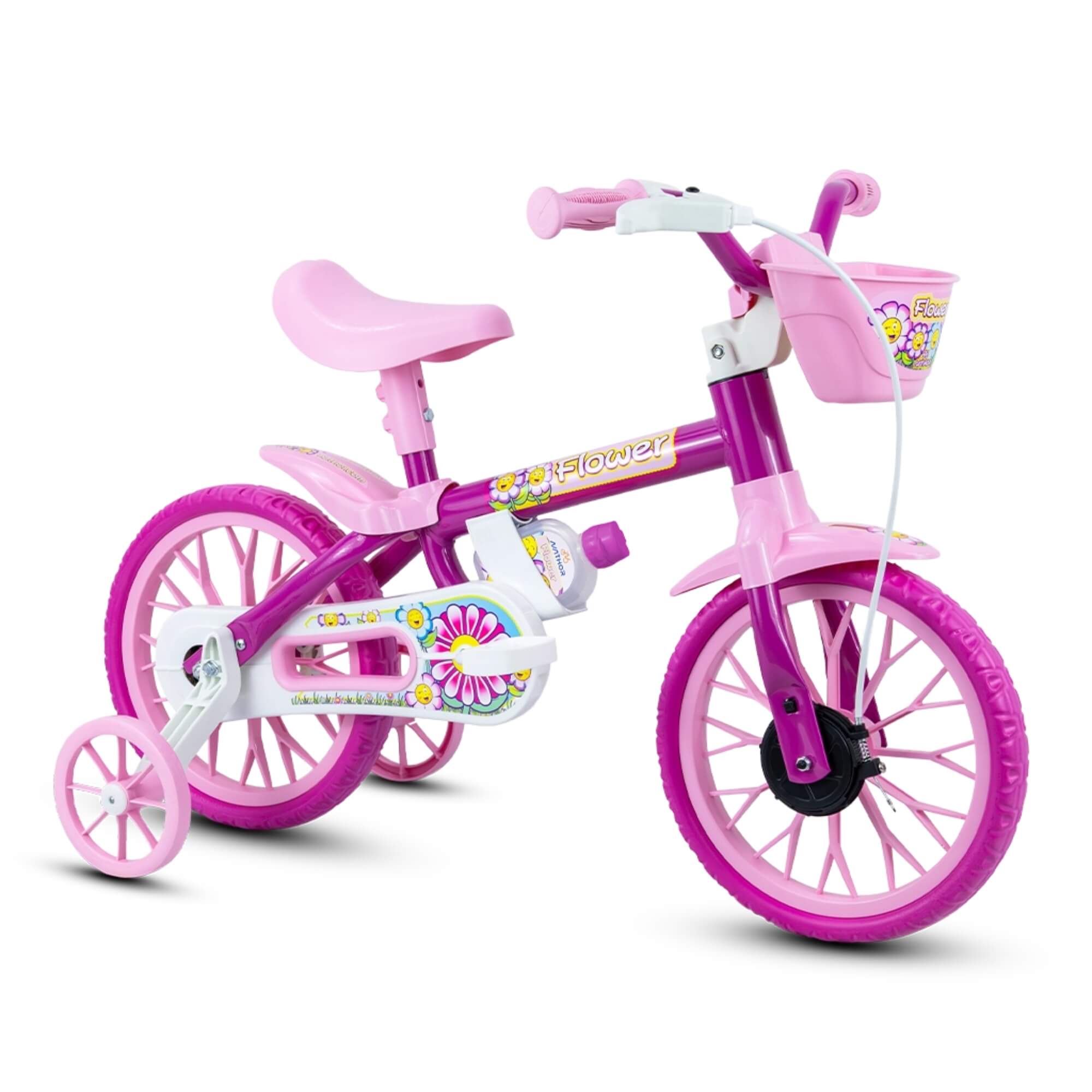 COMP Bicicleta Infantil Aro 12 Rosa + Kit de Proteção