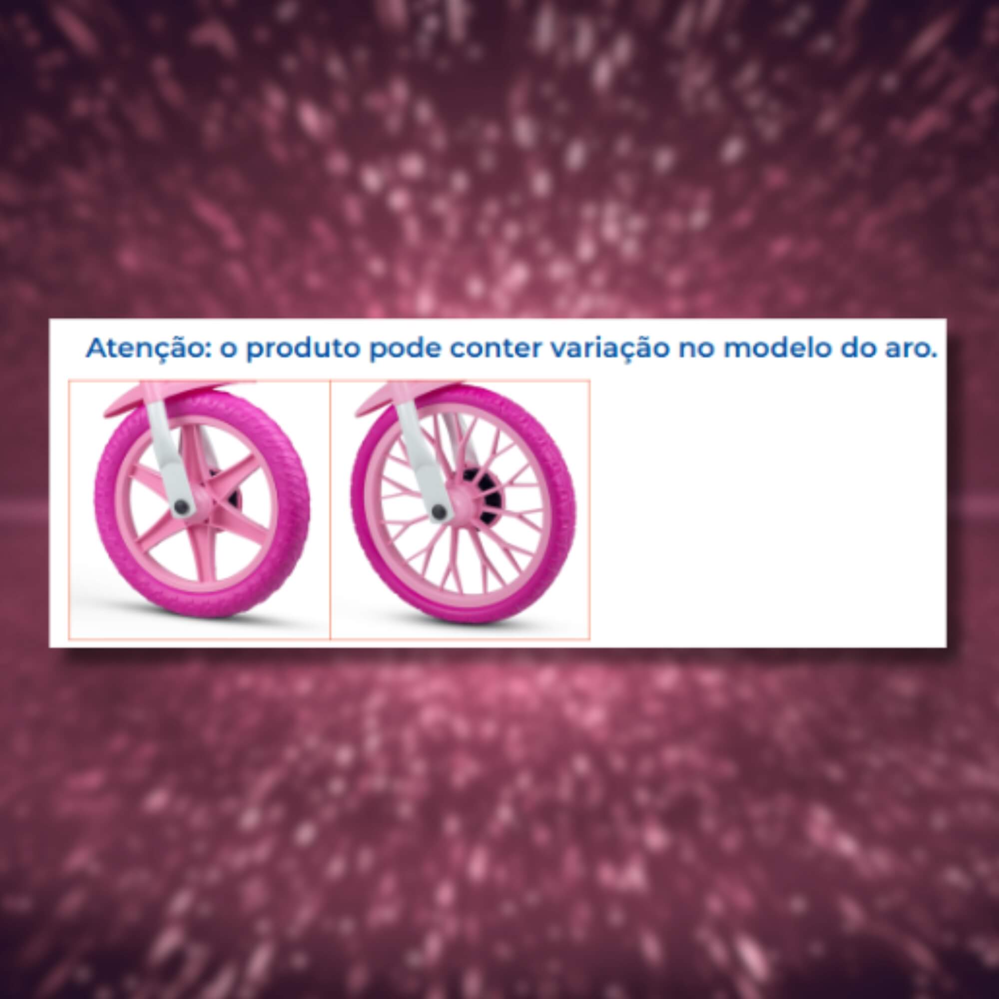 COMP Bicicleta Infantil Aro 12 Rosa + Kit de Proteção