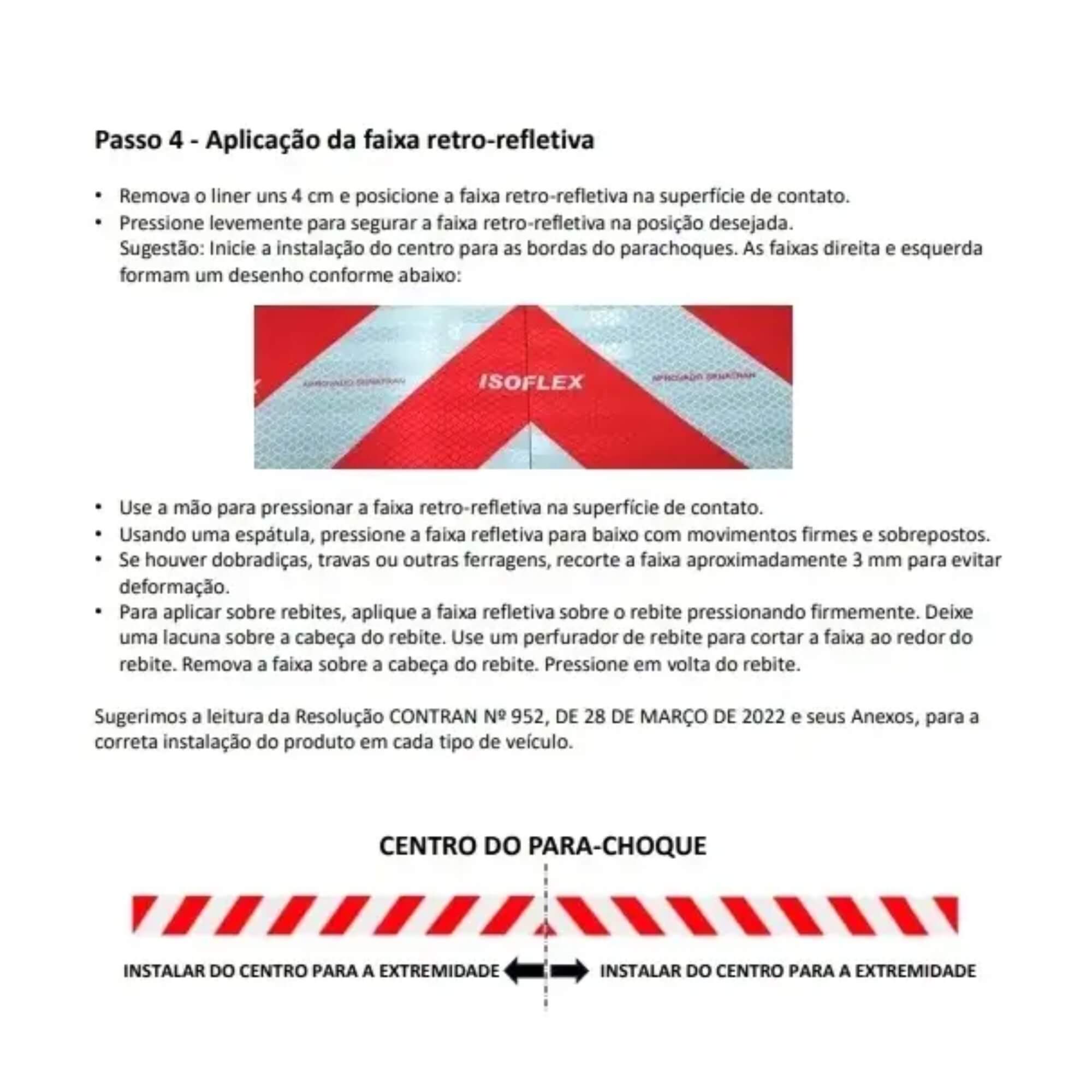 Faixa Refletiva Para-choque LD/LE (10cm X 2,40m) Vermelha Isoflex - FIR0002