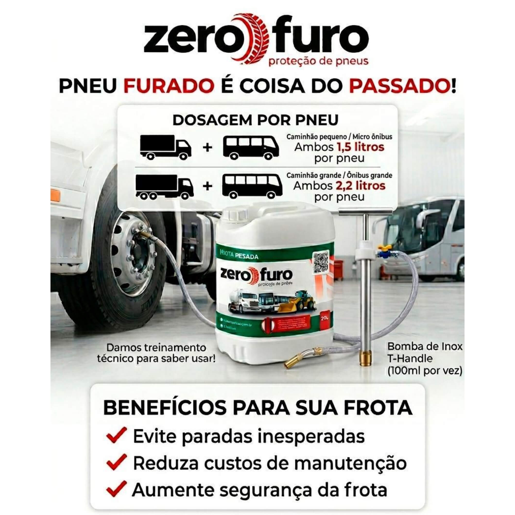 Galão Selante para Pneu 20L (Frota Pesada) Zero Furo - ZF20000G