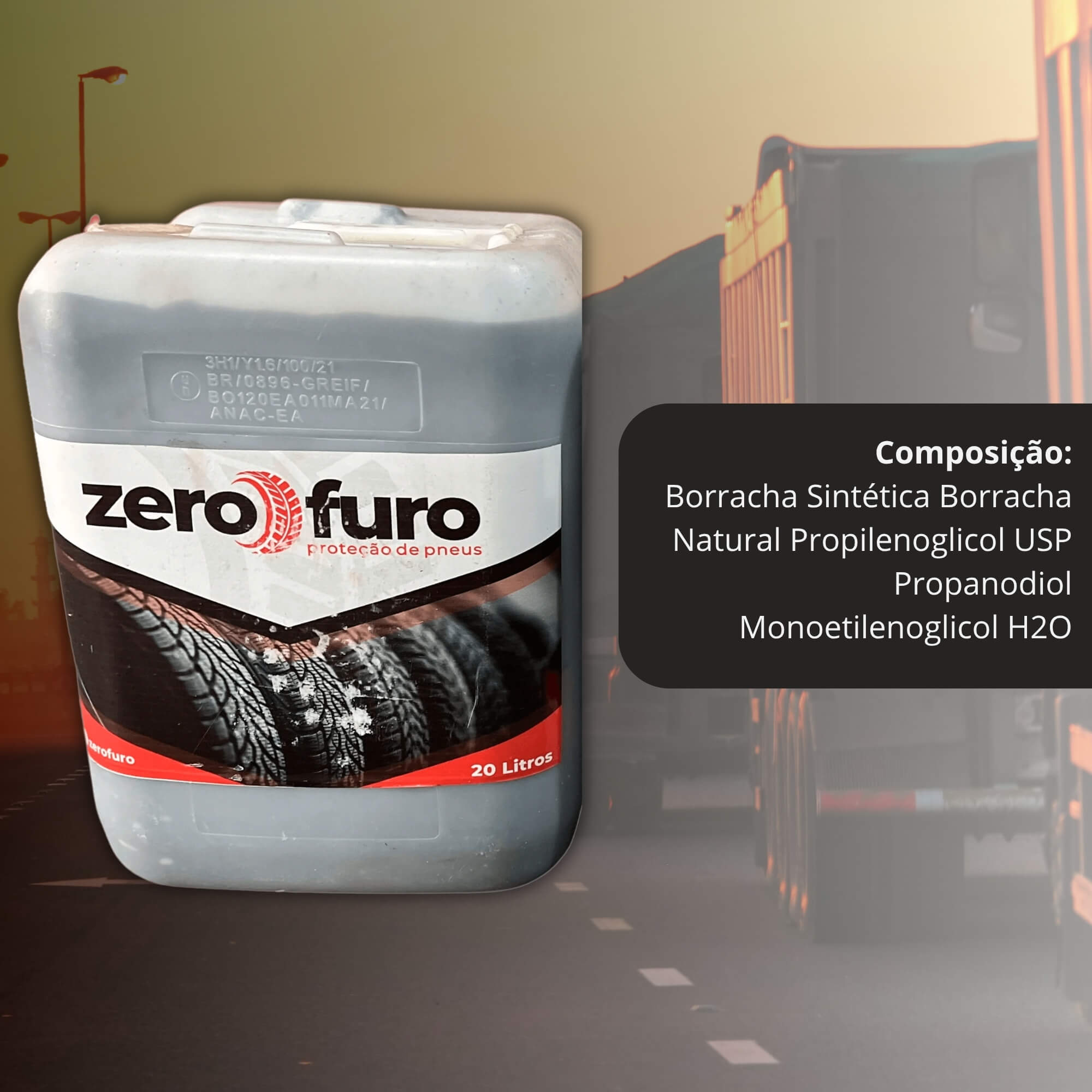 Galão Selante para Pneu 20L (Frota Pesada) Zero Furo - ZF20000G