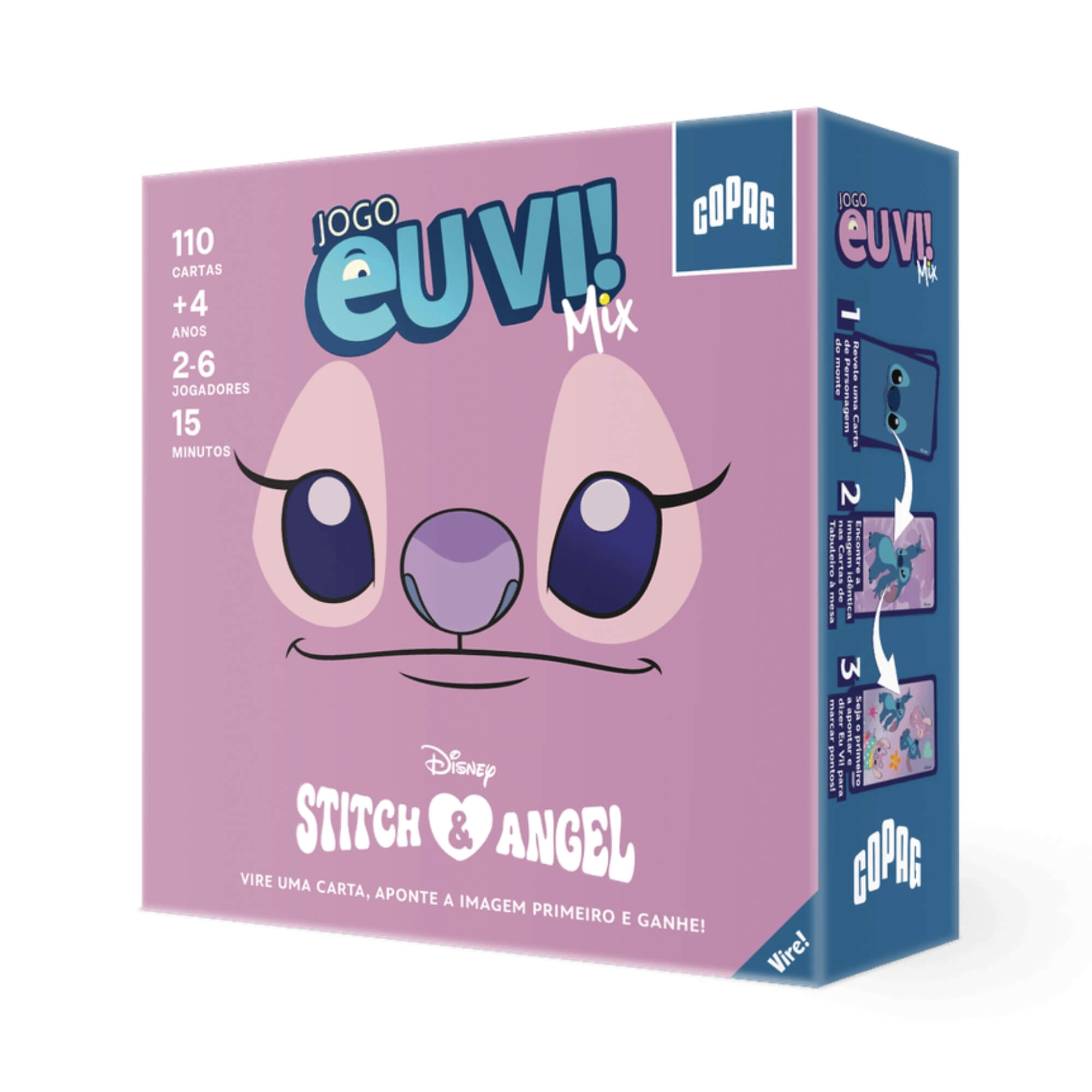 Jogo Eu Vi! Mix Stitch e Angel Disney +7 Anos Estratégia Copag - 37275