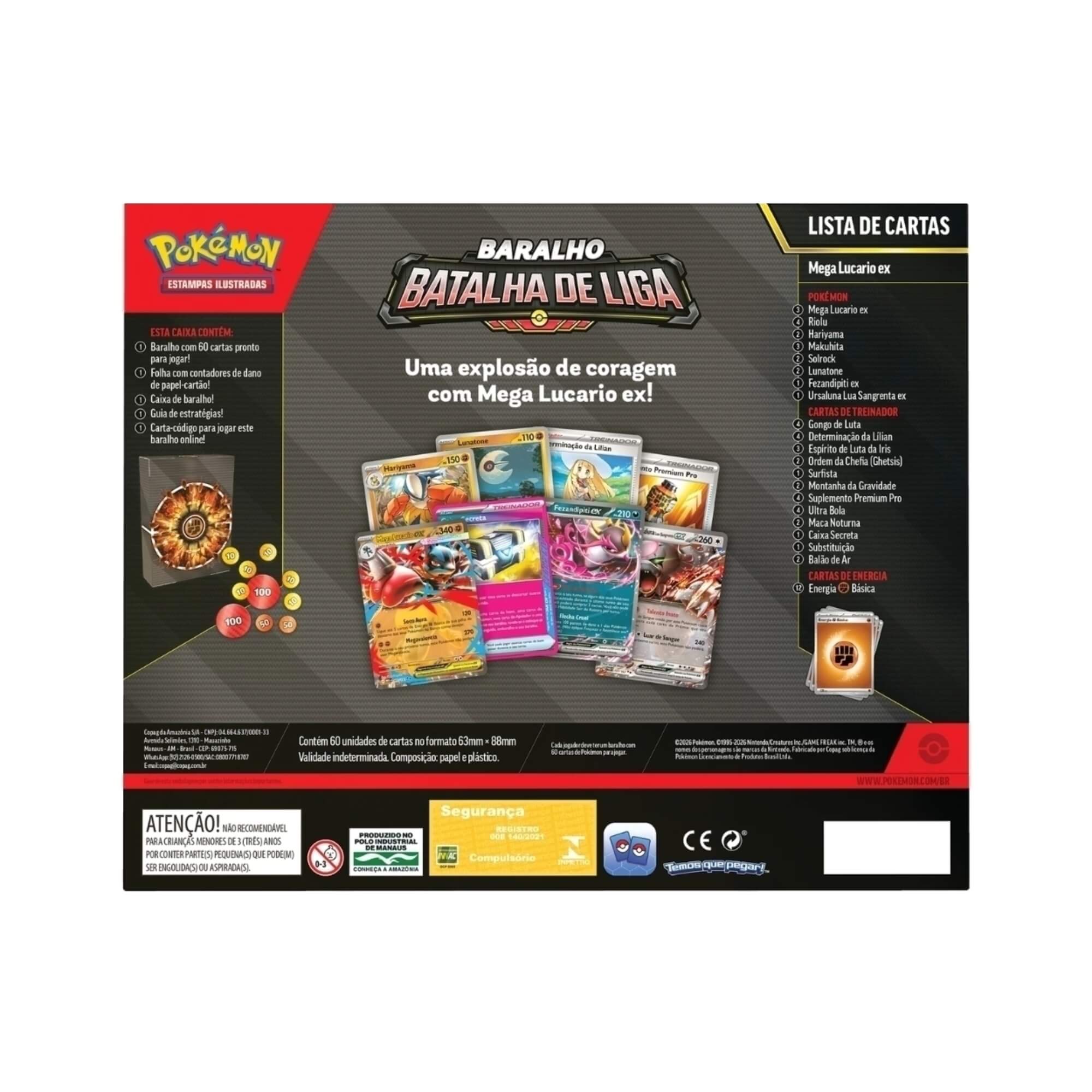 Baralho Batalha de Liga Pokemon Mega Lucario Ex Copag - 37268