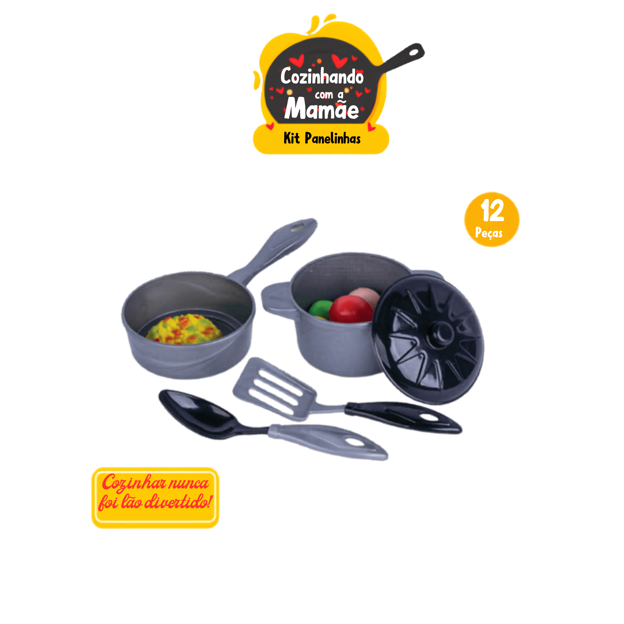 Brinquedo Cozinhando com a Mamãe Kit Panelinhas Super Toys - 661