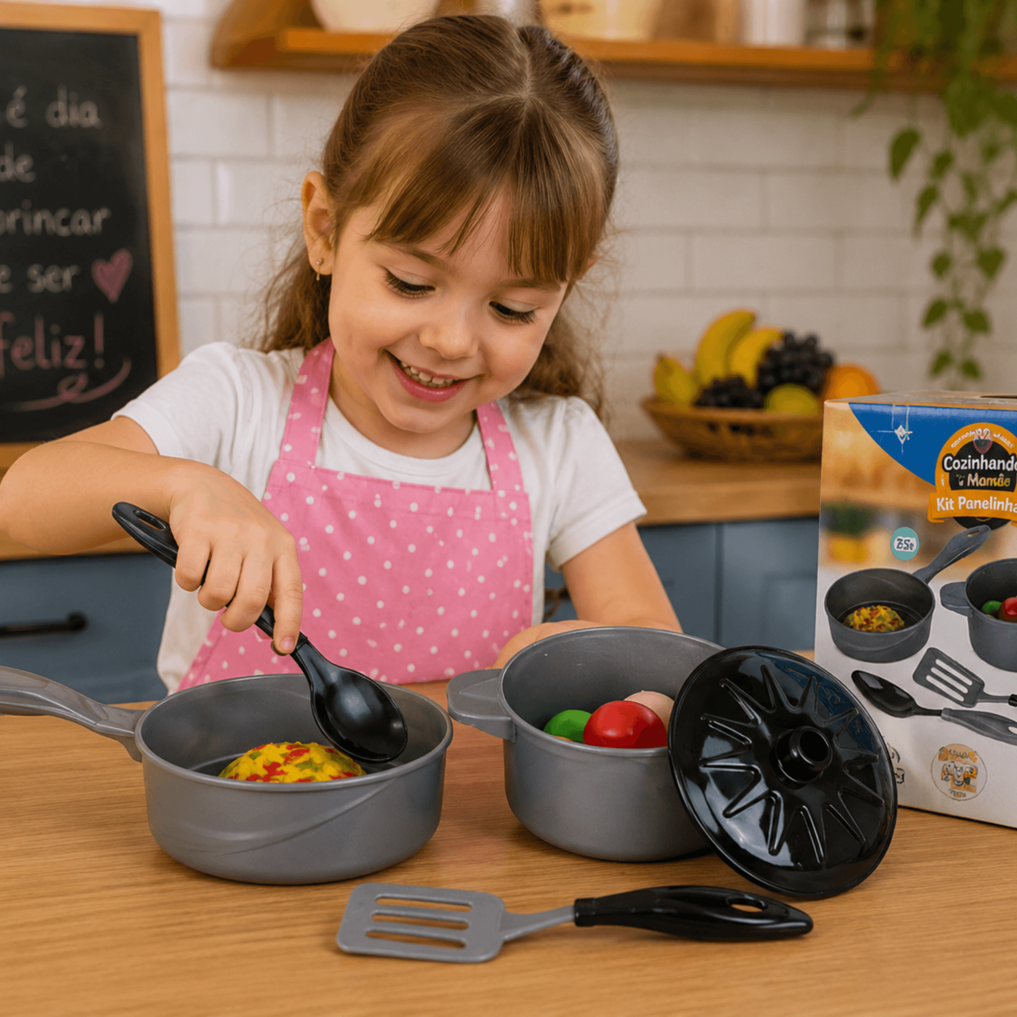 Brinquedo Cozinhando com a Mamãe Kit Panelinhas Super Toys - 661