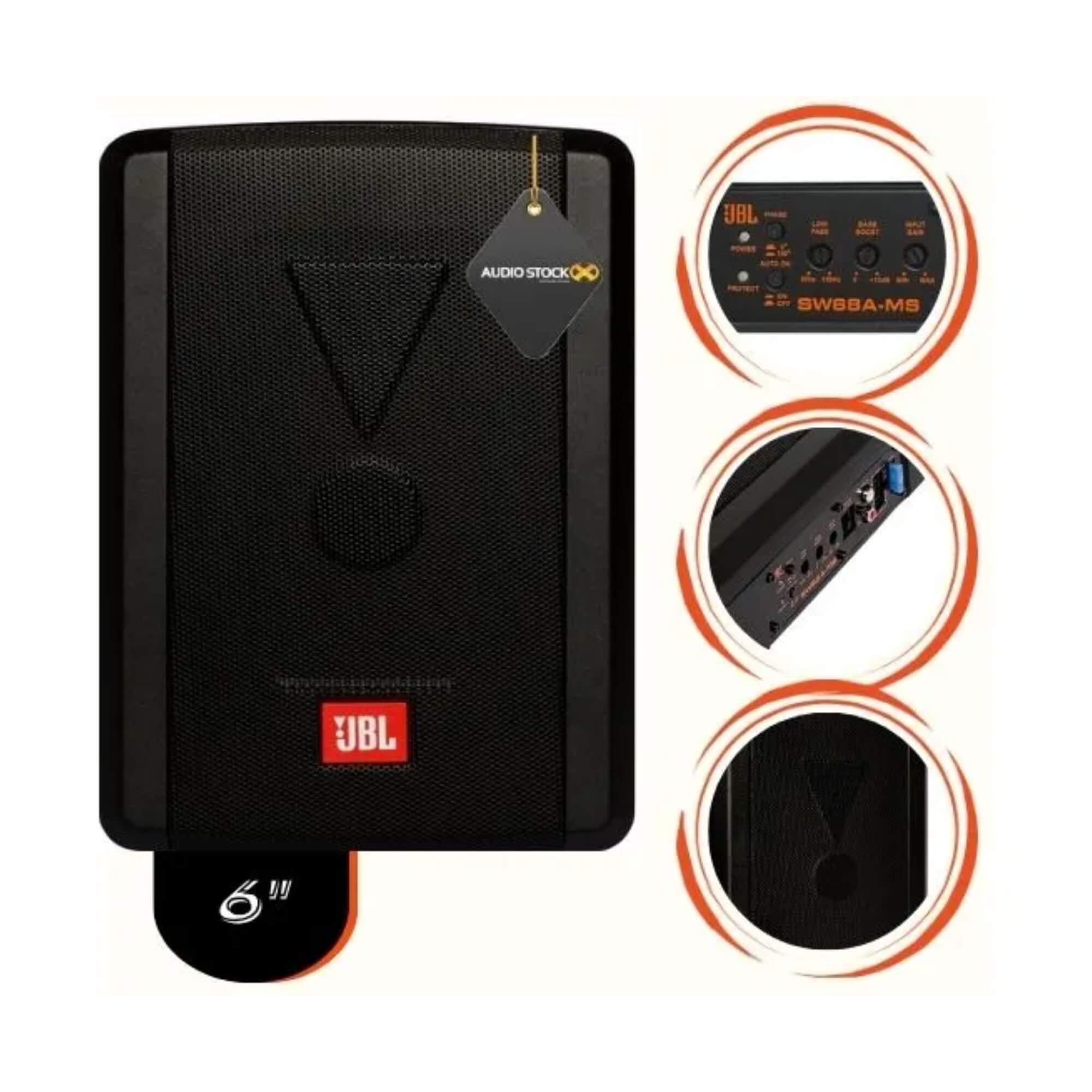 Caixa Slim Subwoofer Amplificada 6x8 100W RMS - JBL SW68A-MS